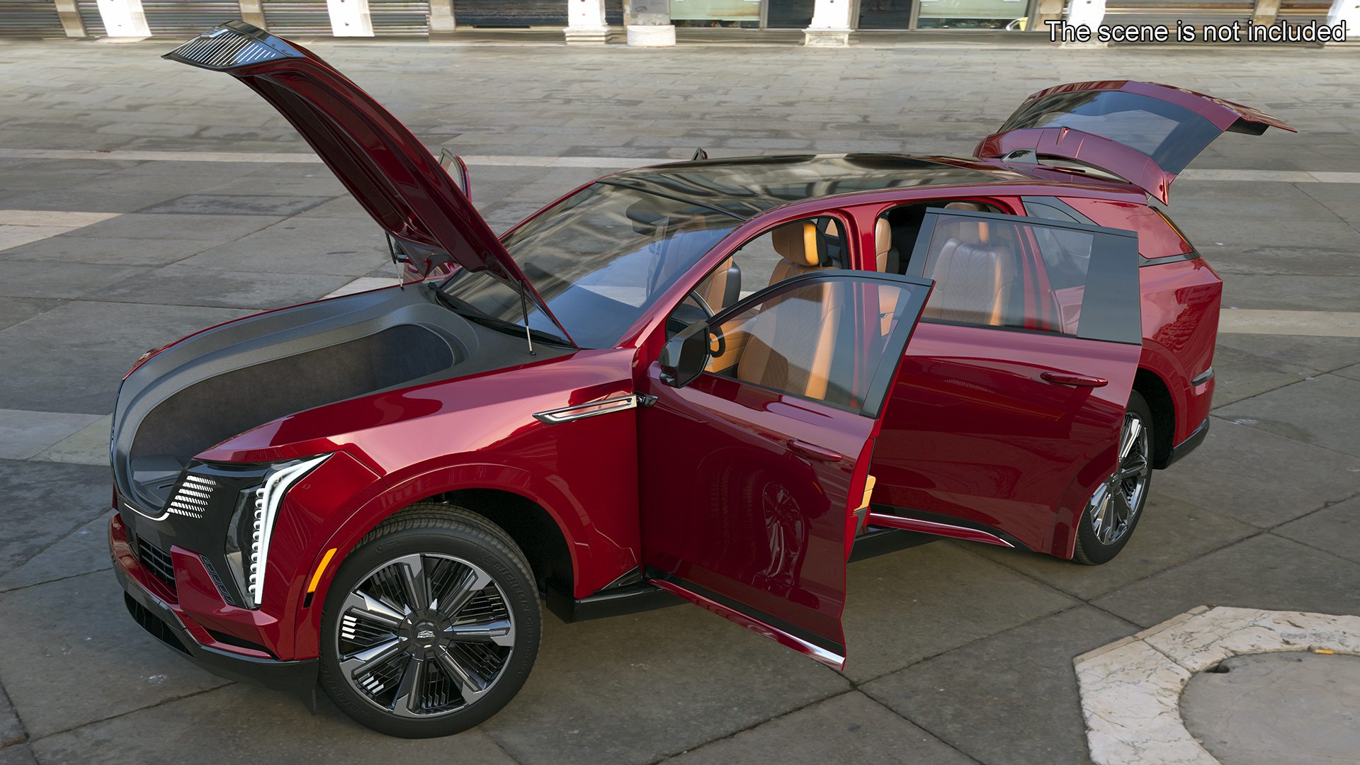 3D Cadillac Escalade IQ EV Black Cherry Tincoat Rigged