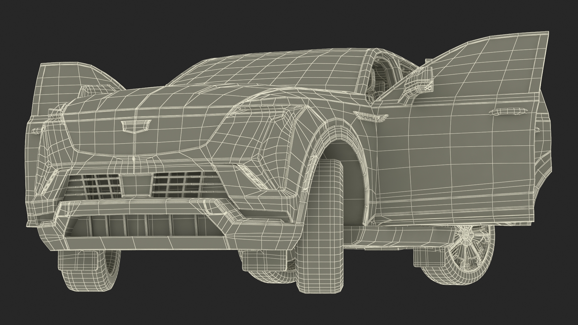 3D Cadillac Escalade IQ EV Black Cherry Tincoat Rigged