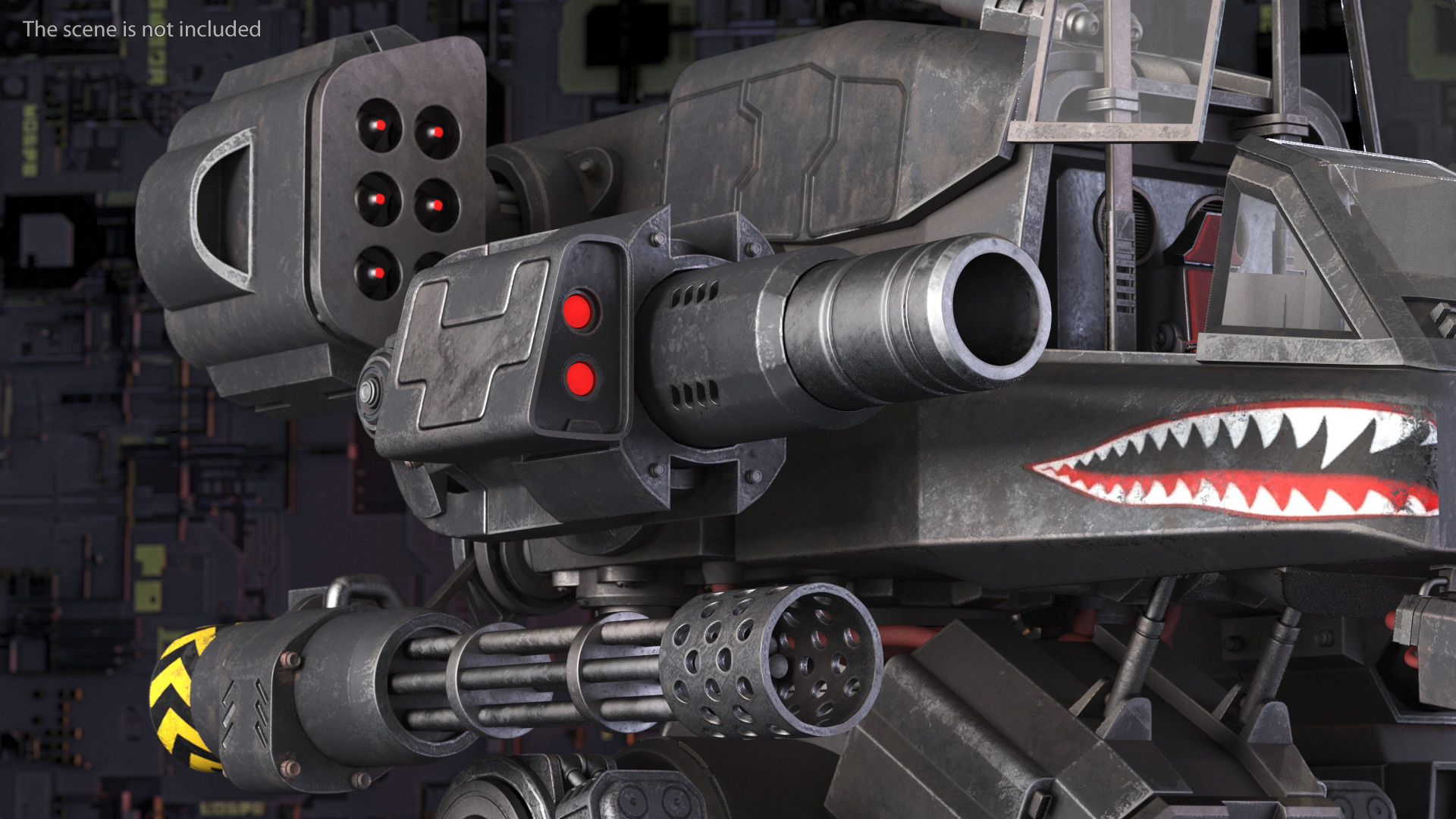 Worn Walking Black Robot Empty Rigged 3D