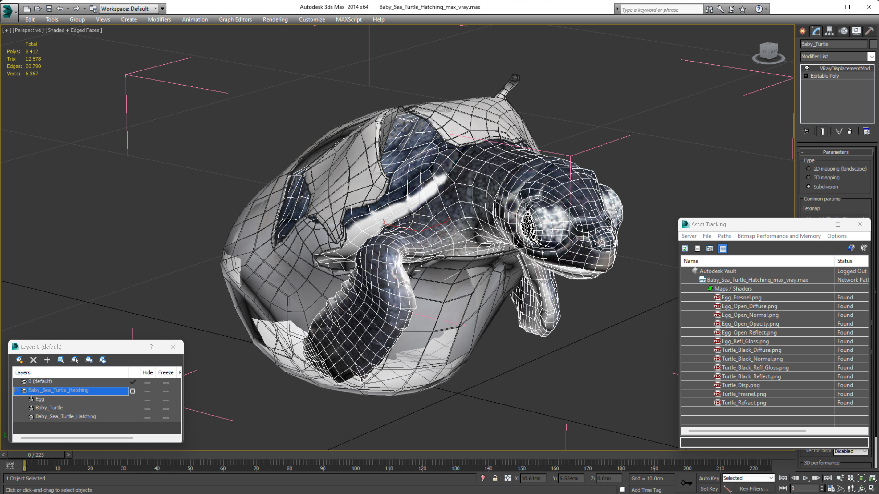 Baby Sea Turtle Hatching 3D model