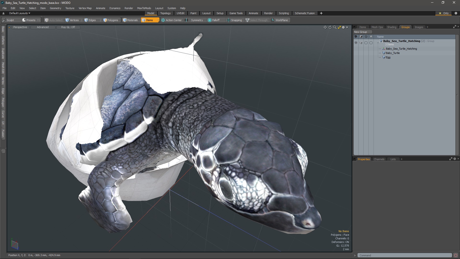 Baby Sea Turtle Hatching 3D model