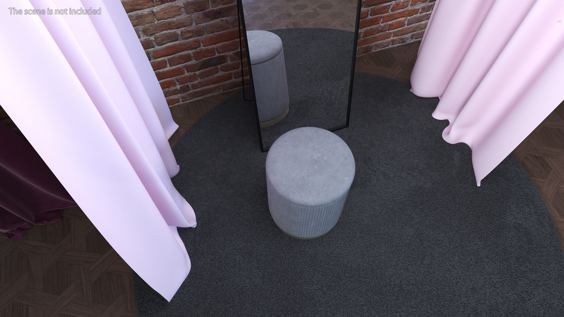 3D Store Dressing Room Pink Open Fur model