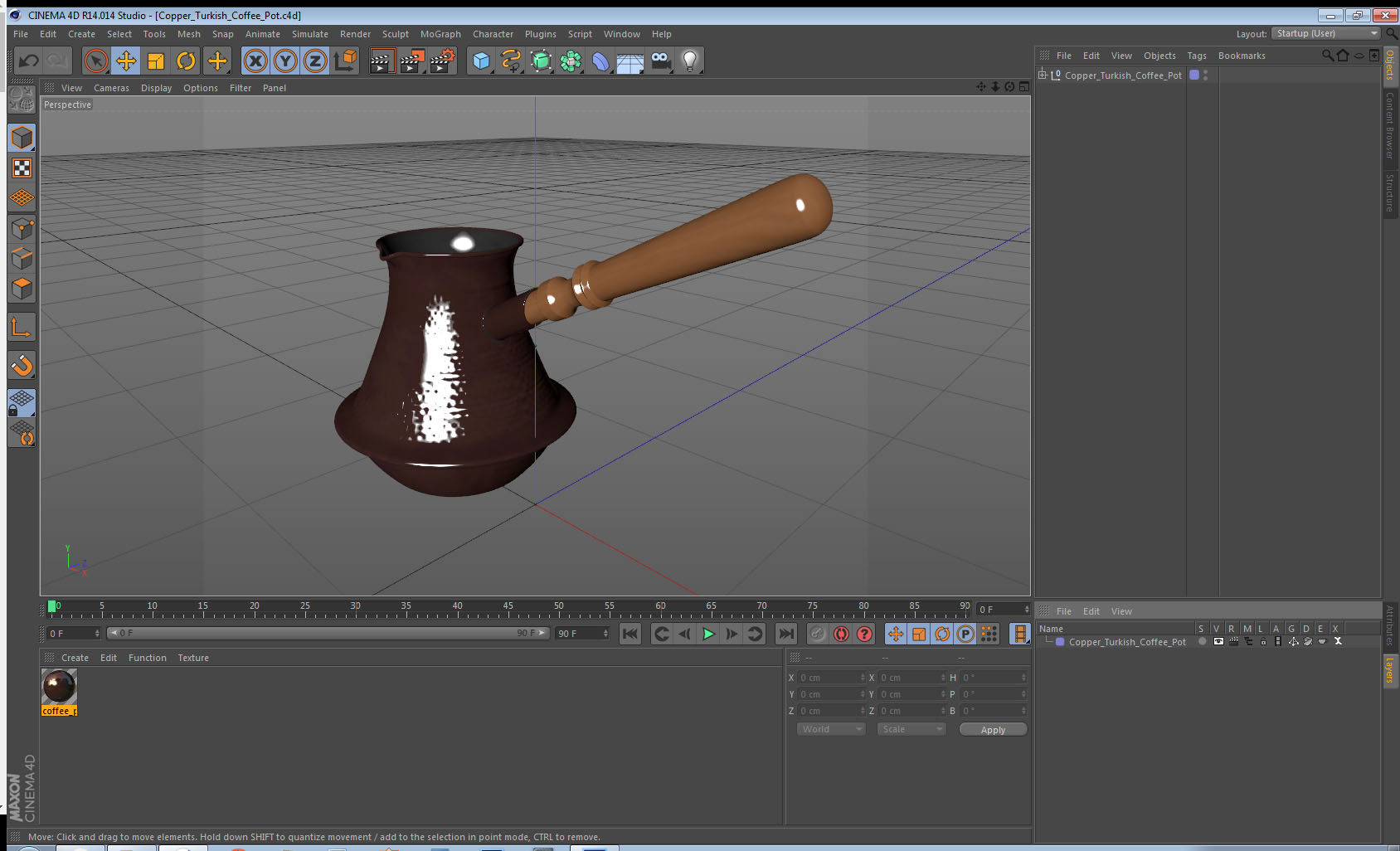 3D model Copper Turkish Coffee Pot