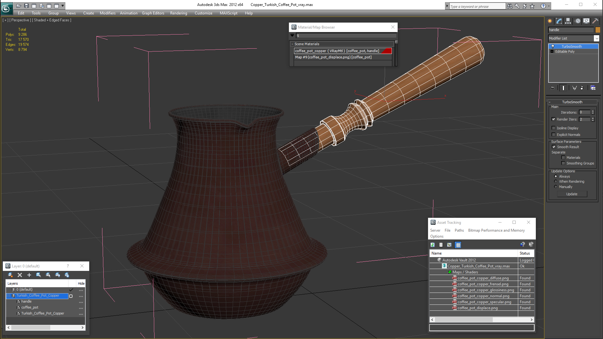 3D model Copper Turkish Coffee Pot