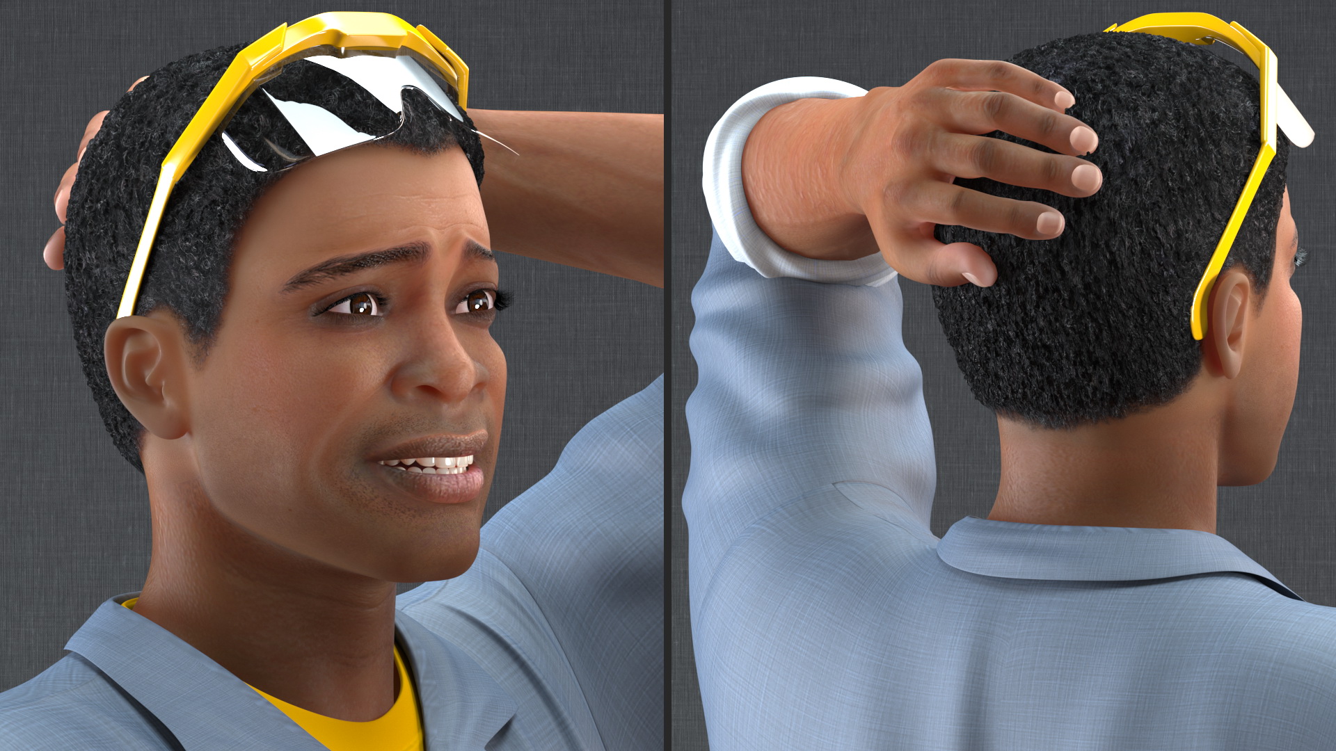 Light Skin Black Man Electrician 3D