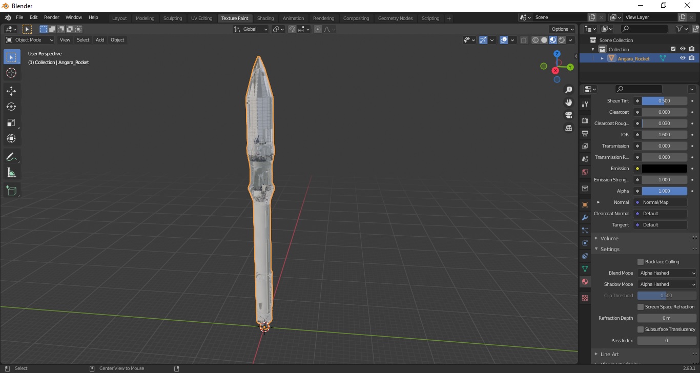 3D Angara Rocket model