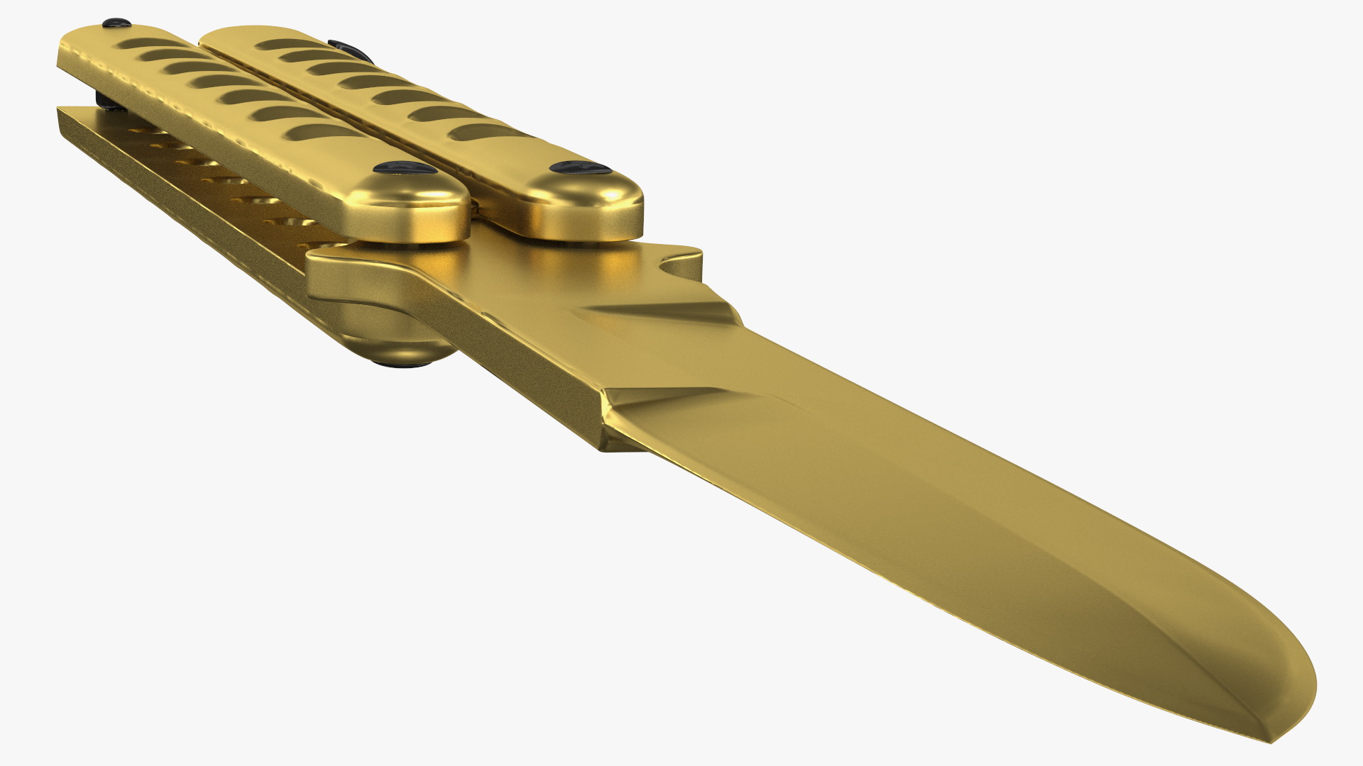 Balisong Butterfly Knife Gold 3D model