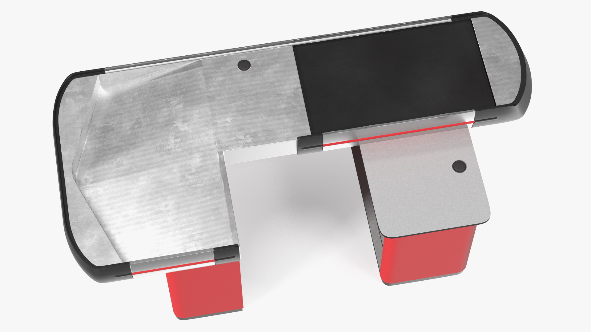 3D model Large Modern Checkout Counter Red Rigged