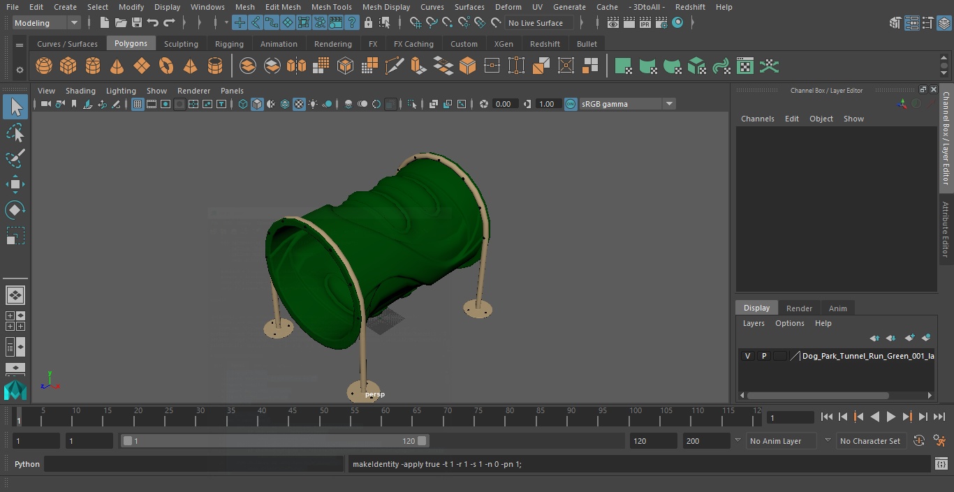 3D model Dog Park Tunnel Run Green