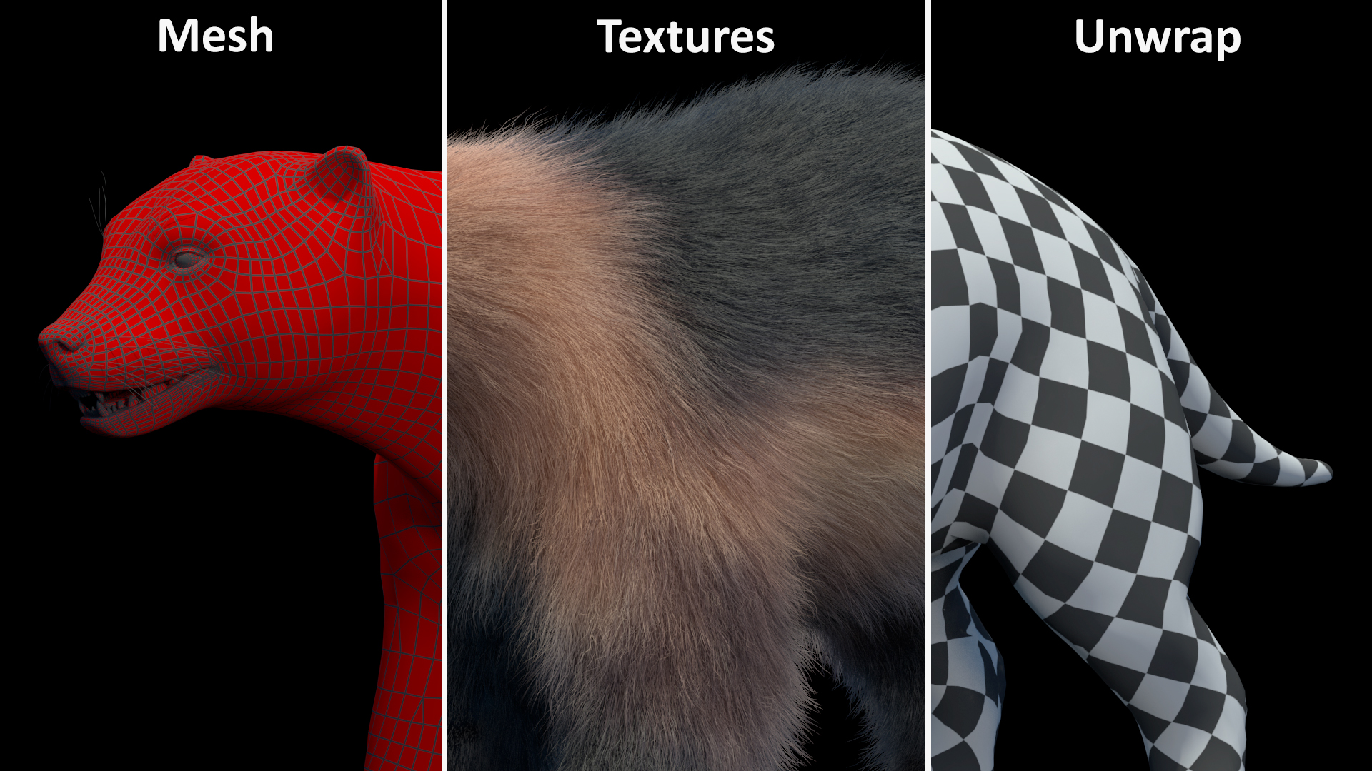 3D model Wolverine Light Color Fur