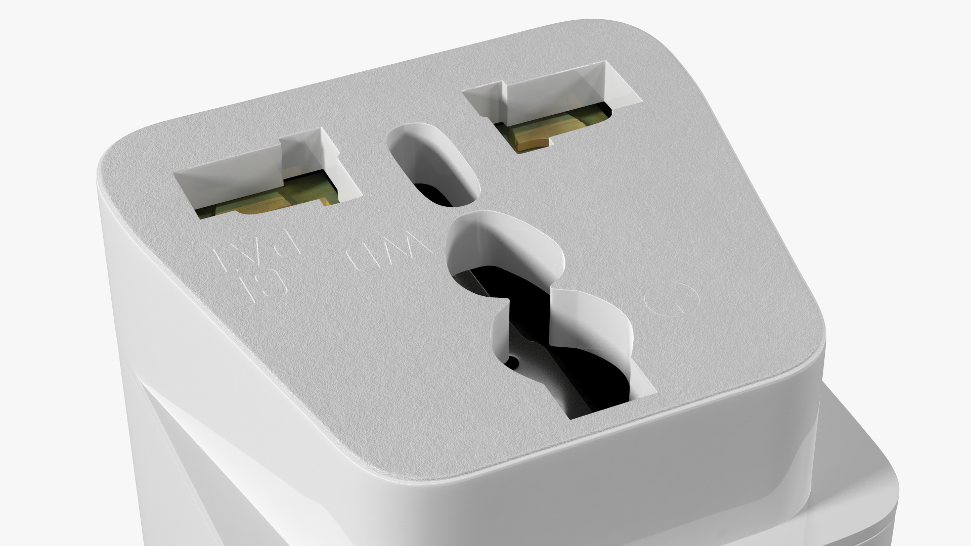 3D Electrical Plug Type G Adapter White