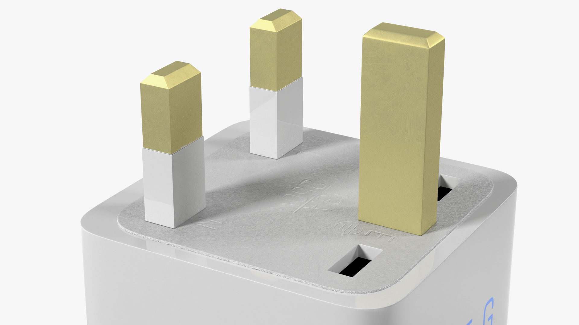 3D Electrical Plug Type G Adapter White