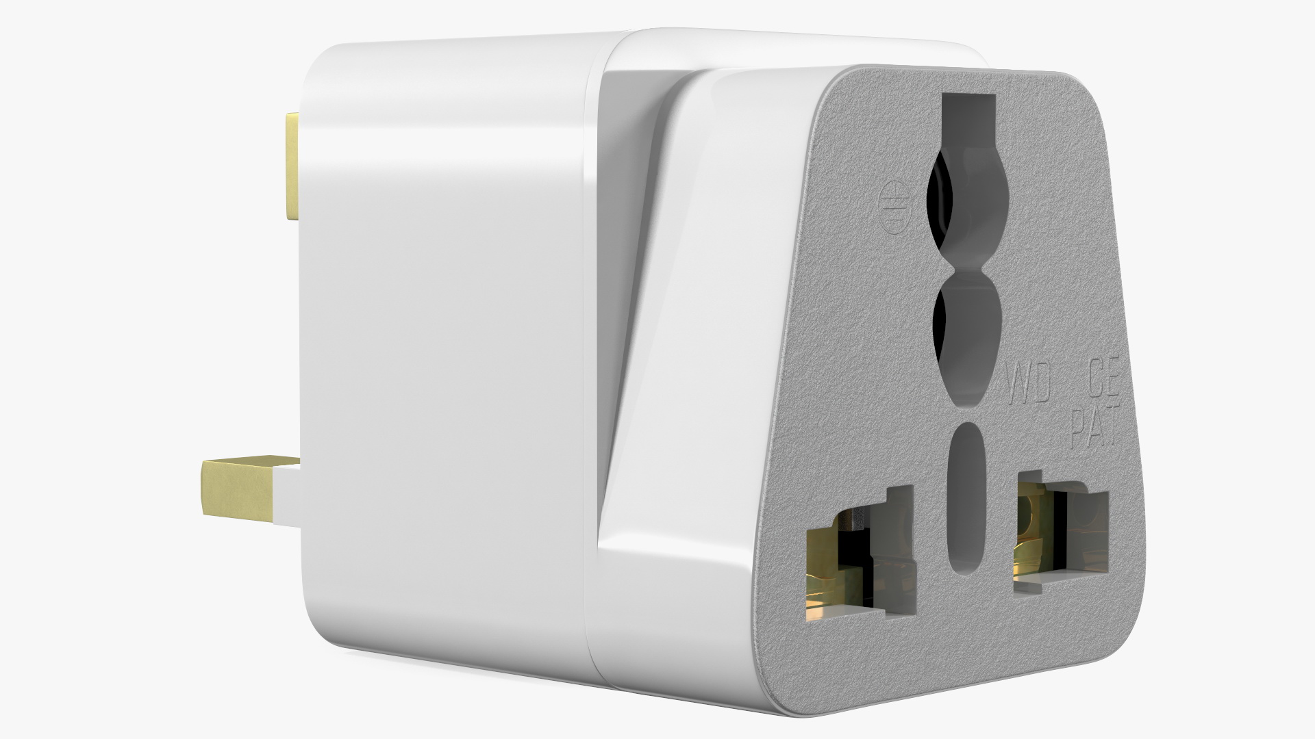 3D Electrical Plug Type G Adapter White