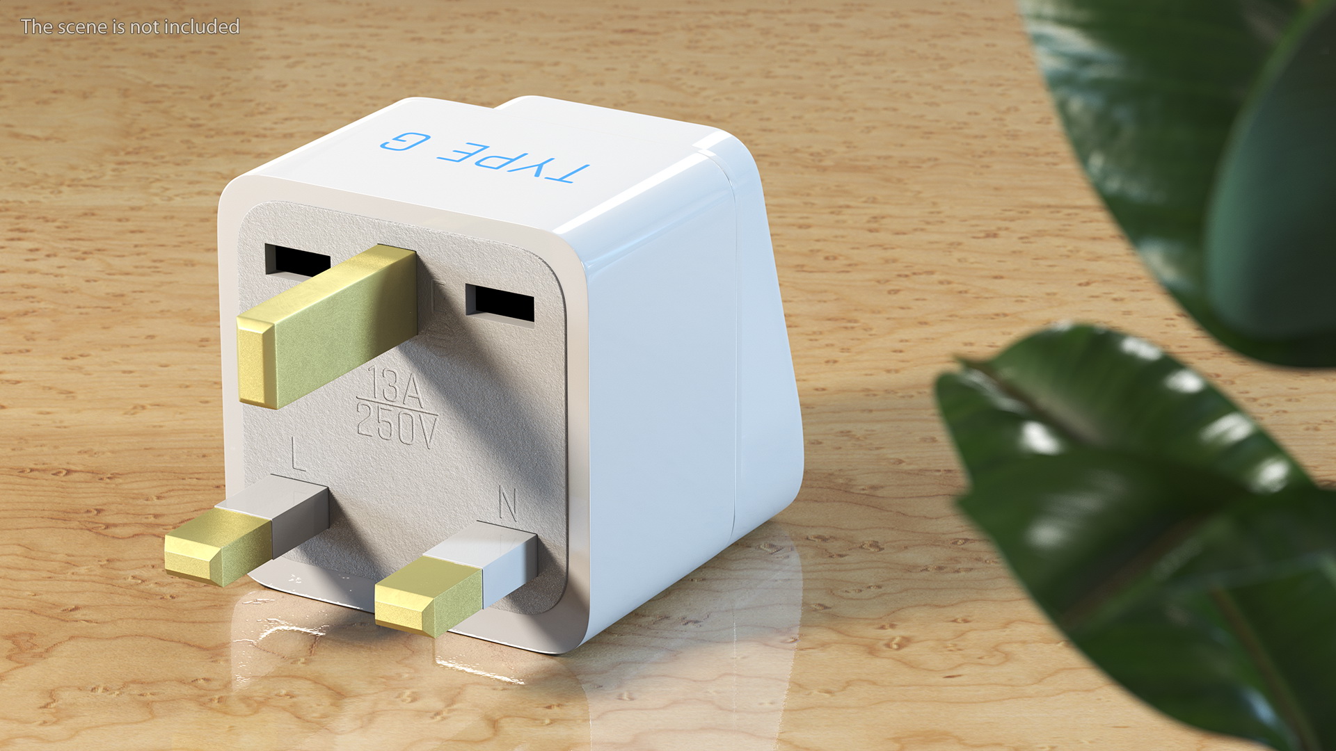 3D Electrical Plug Type G Adapter White