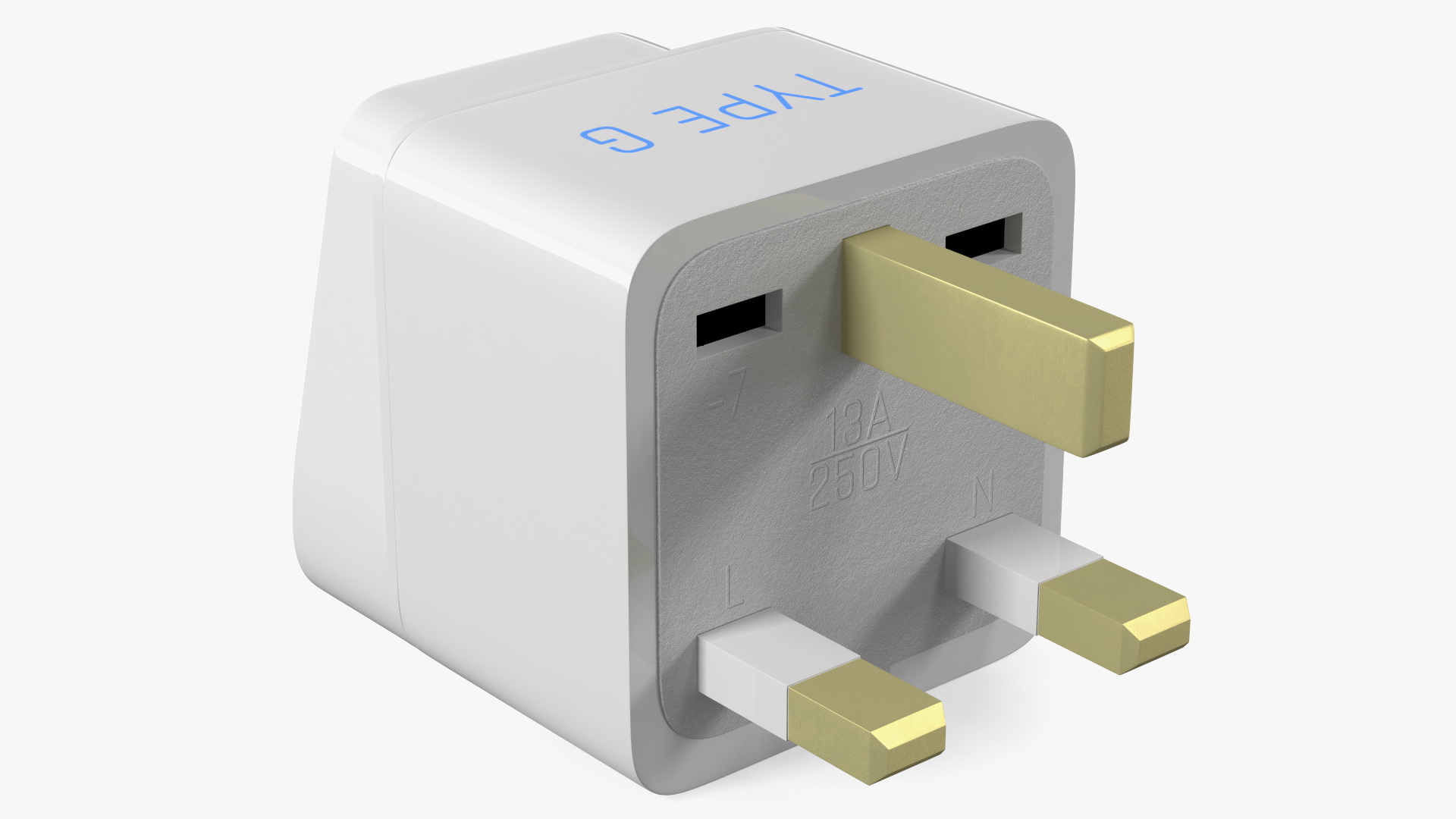 3D Electrical Plug Type G Adapter White