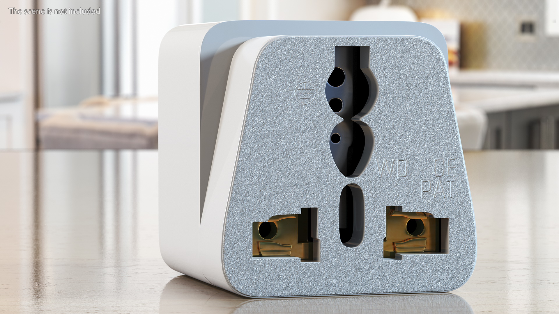 3D Electrical Plug Type G Adapter White