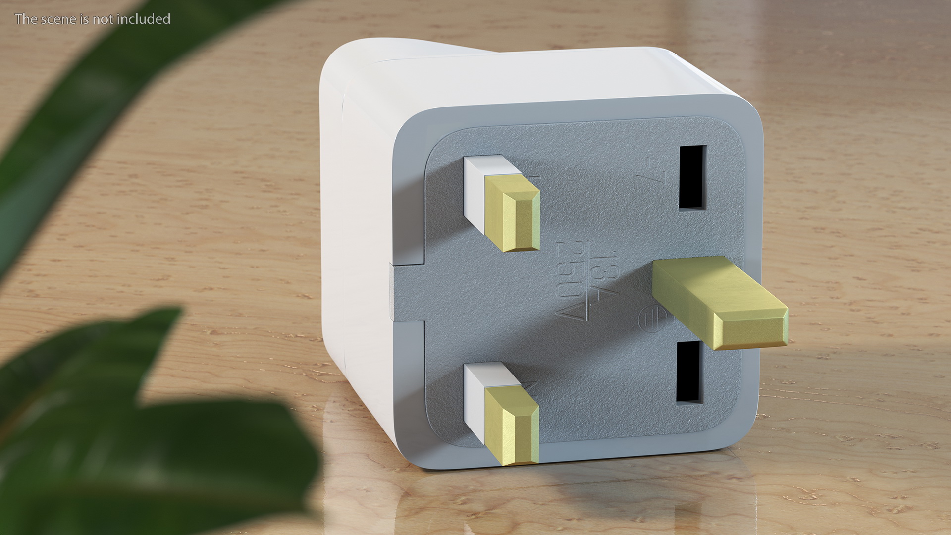 3D Electrical Plug Type G Adapter White