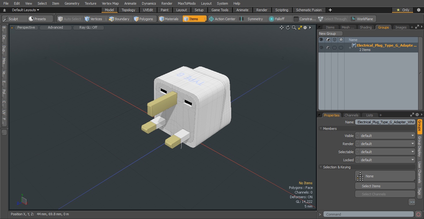 3D Electrical Plug Type G Adapter White
