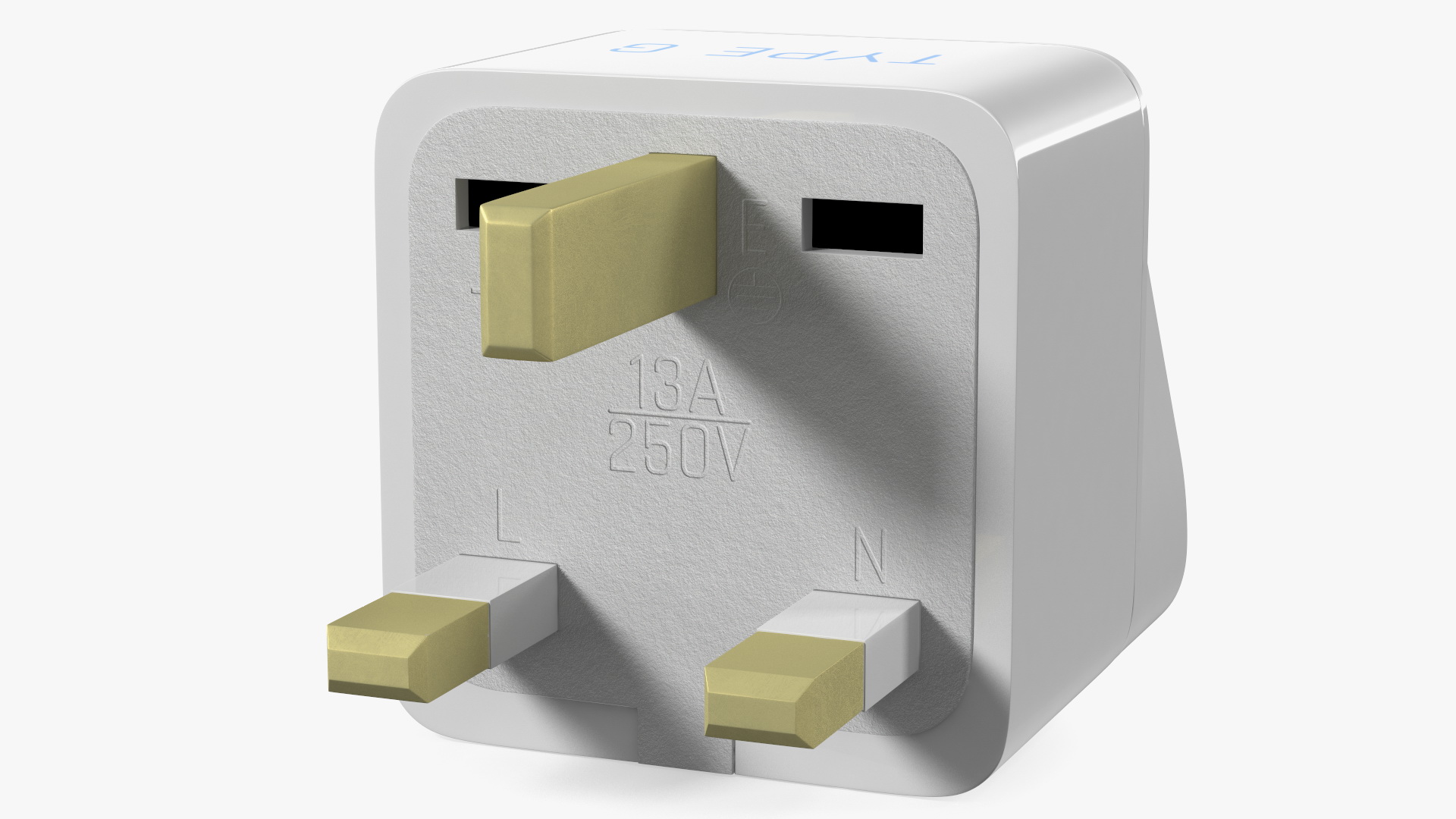 3D Electrical Plug Type G Adapter White