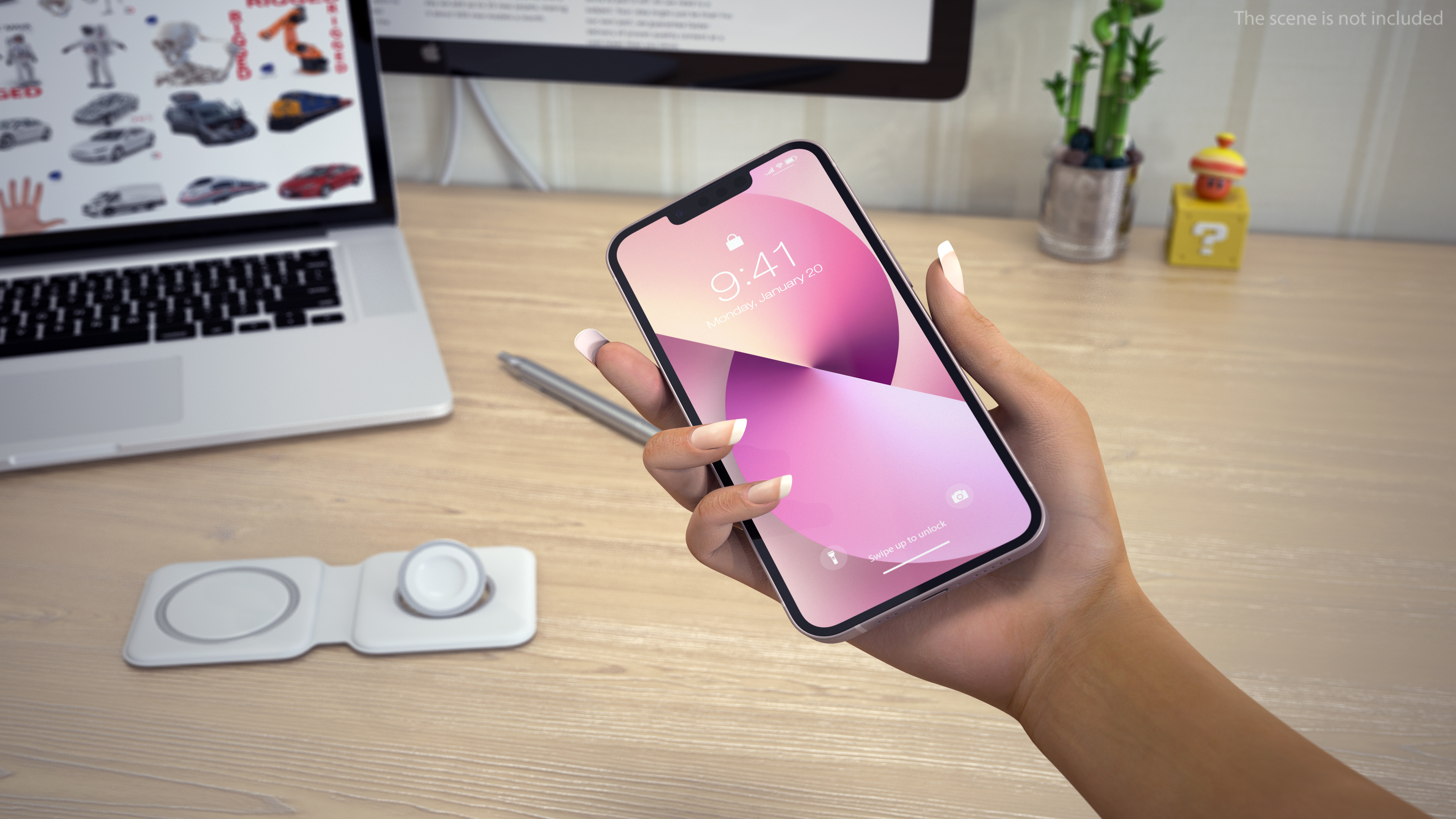 3D model Pink Apple iPhone 13
