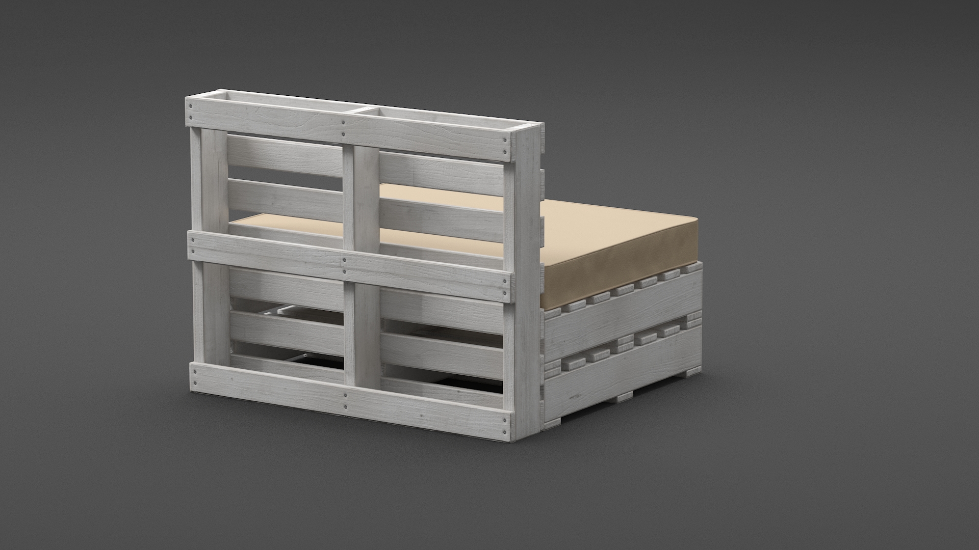 Patio Pallet Armchair White 3D