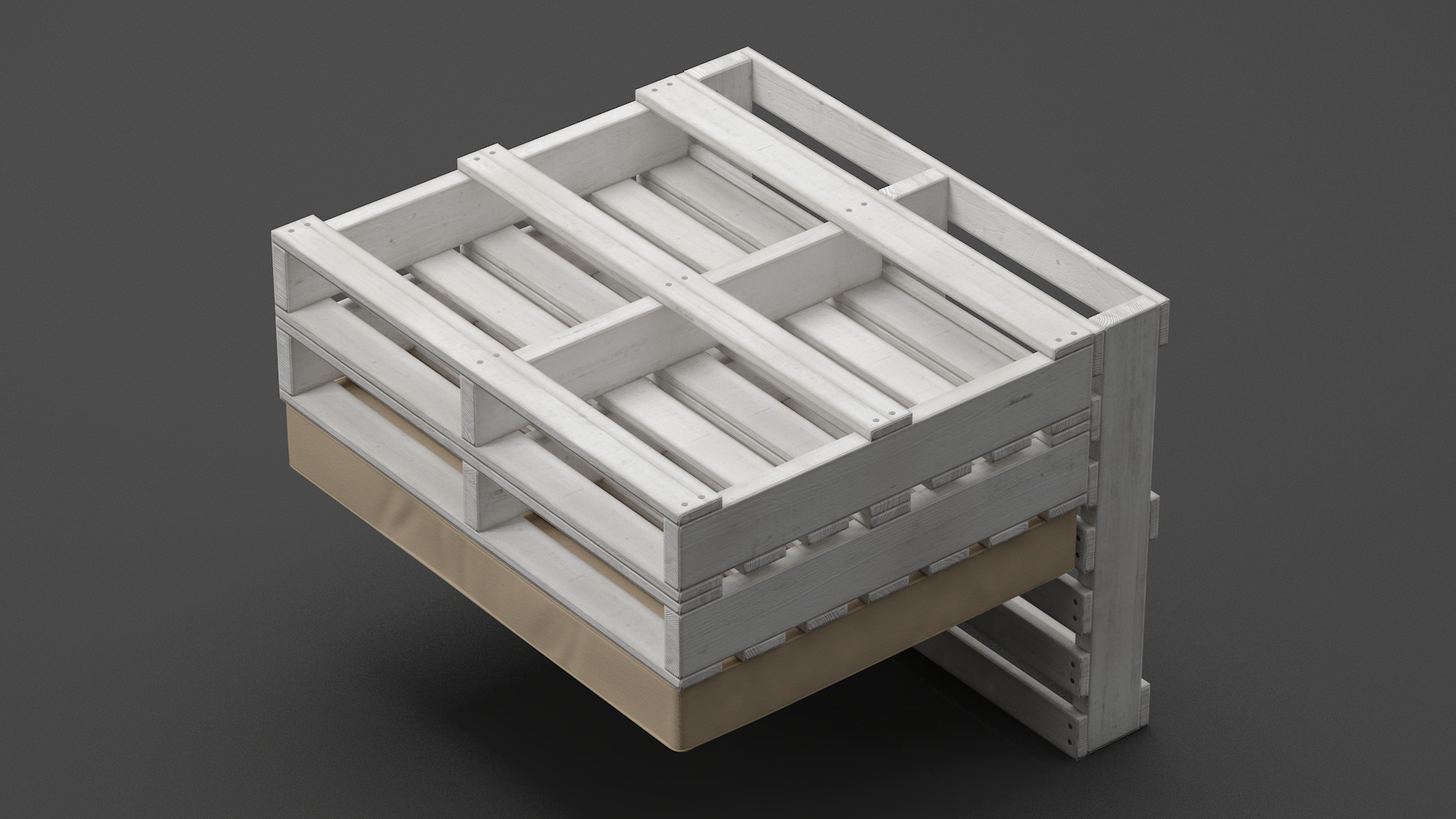 Patio Pallet Armchair White 3D