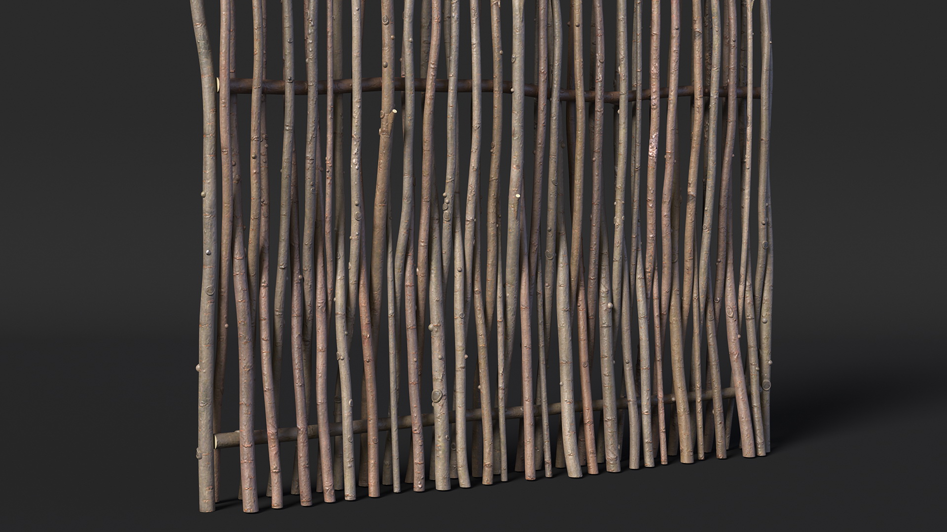 3D Wattle Fence Panel High model