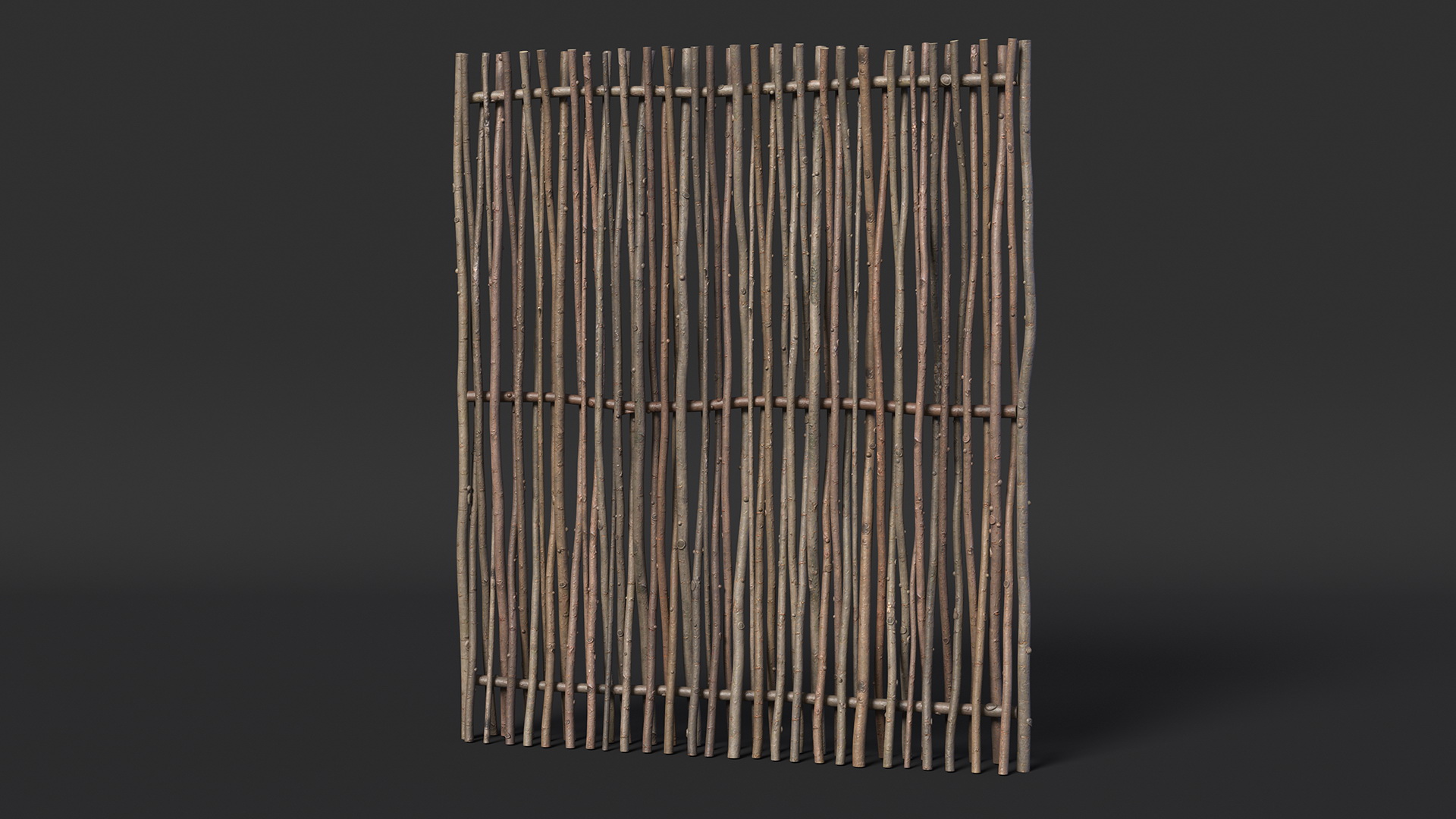 3D Wattle Fence Panel High model
