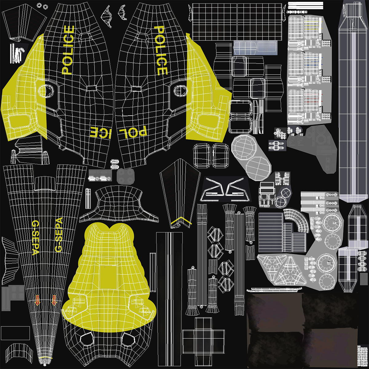 3D Police Helicopter Eurocopter AS 355 Rigged for Maya