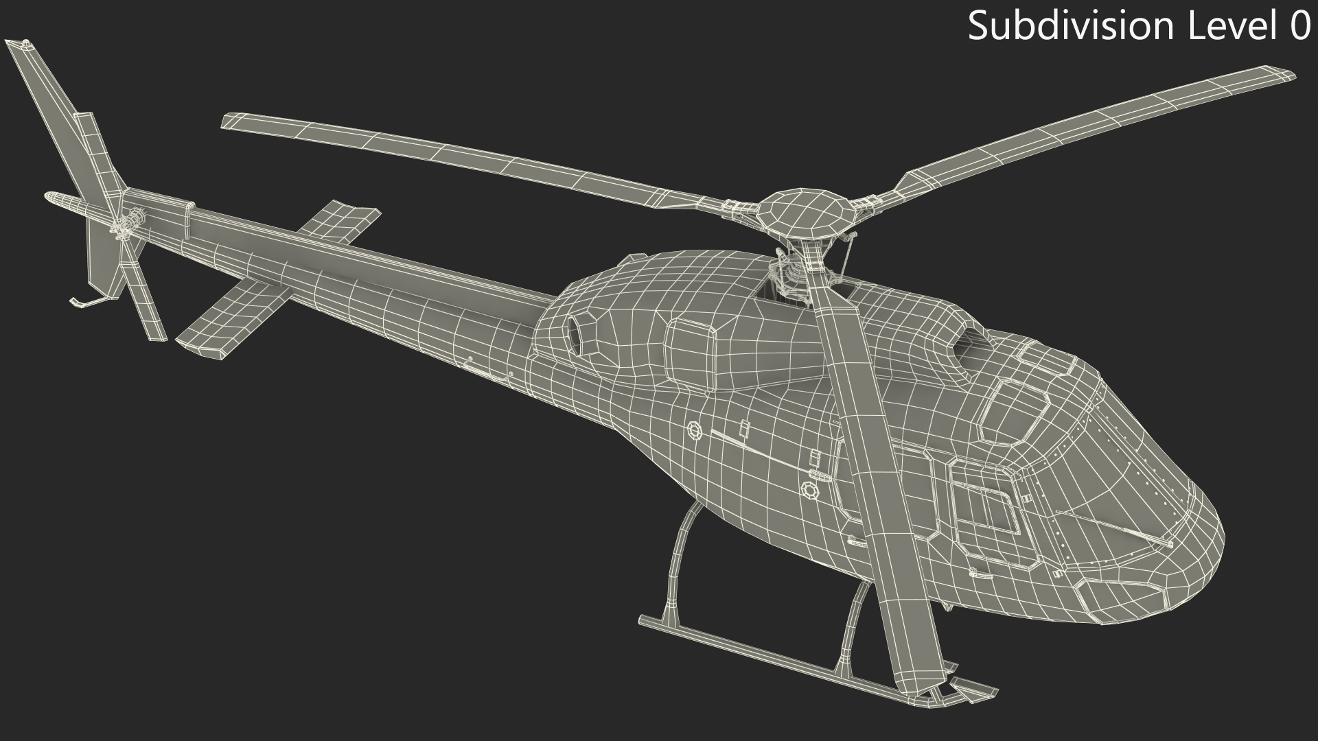 3D Police Helicopter Eurocopter AS 355 Rigged for Maya