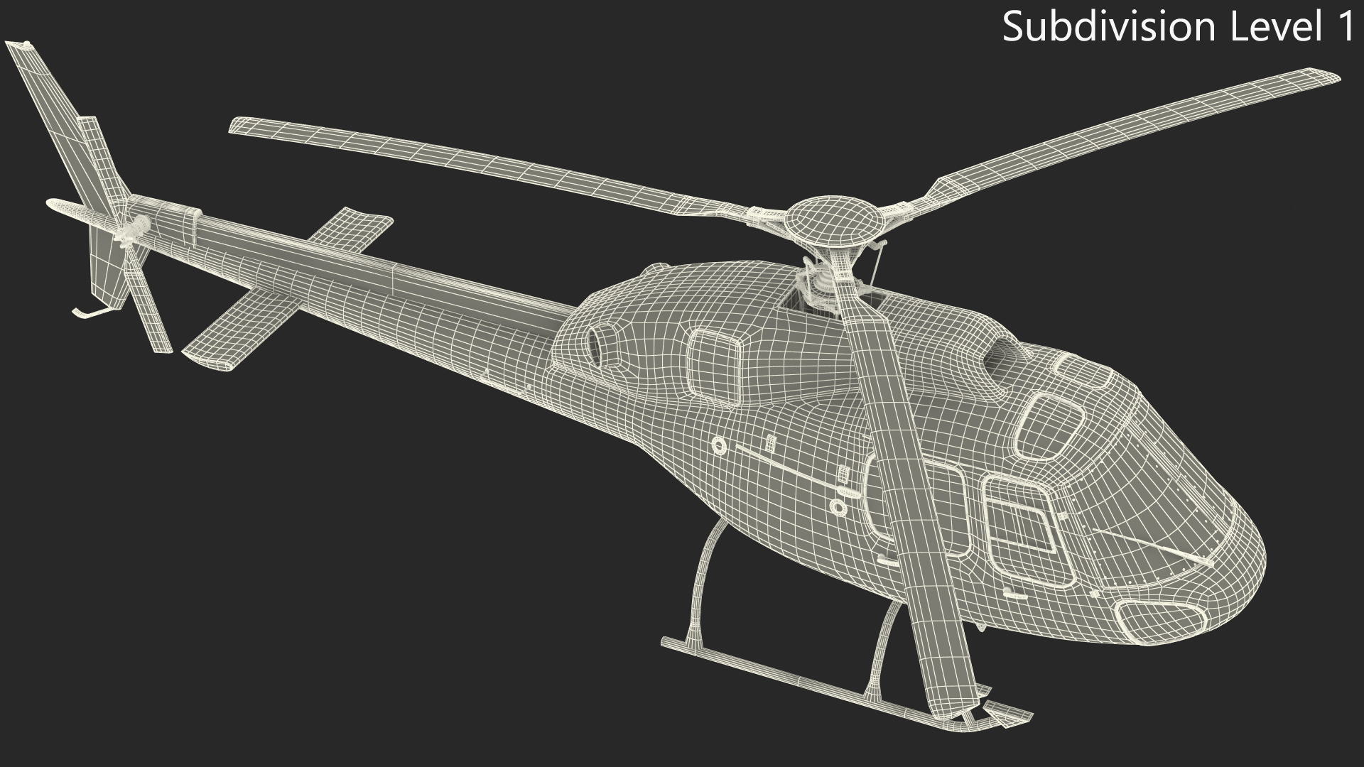 3D Police Helicopter Eurocopter AS 355 Rigged for Maya