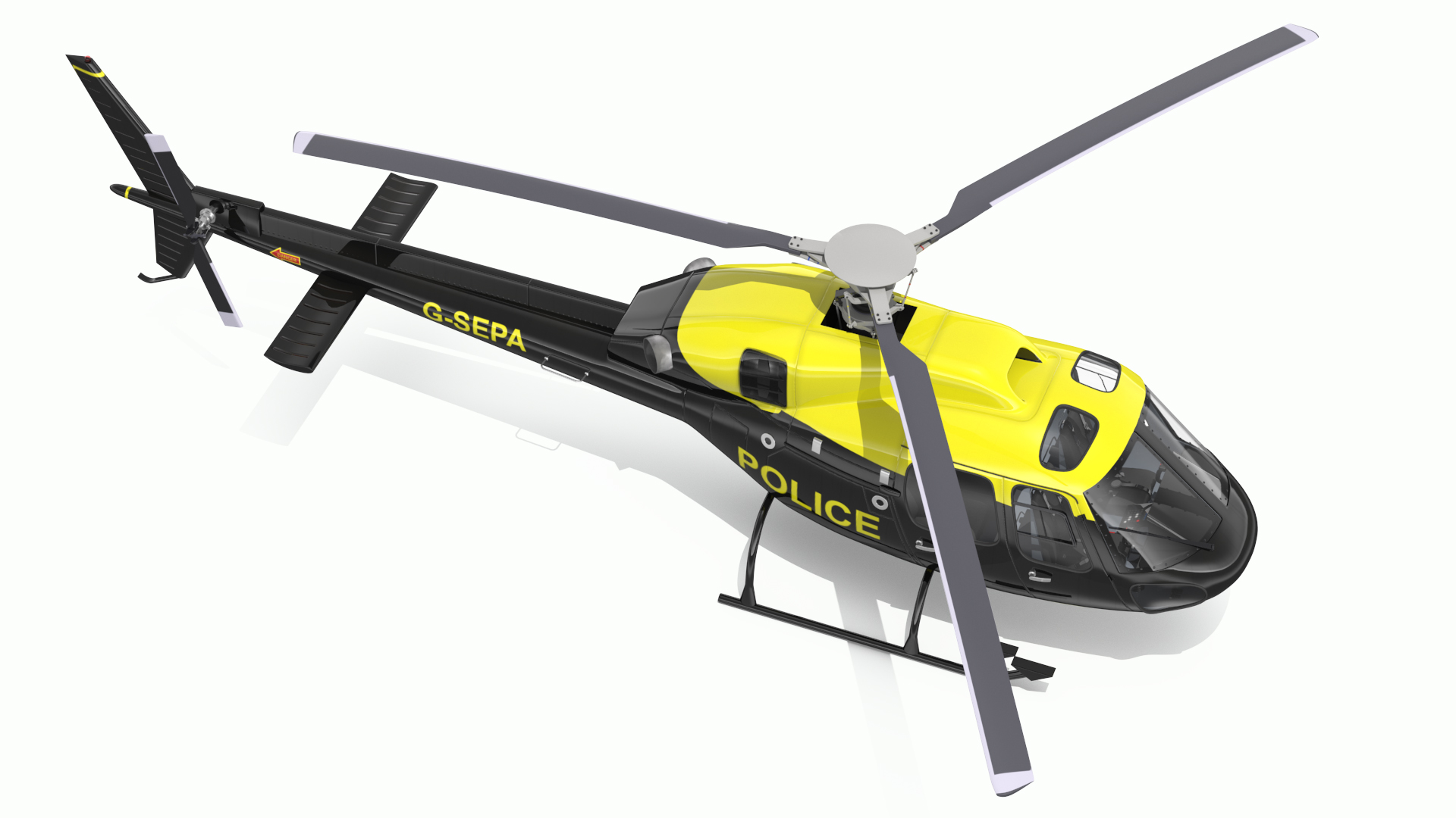 3D Police Helicopter Eurocopter AS 355 Rigged for Maya