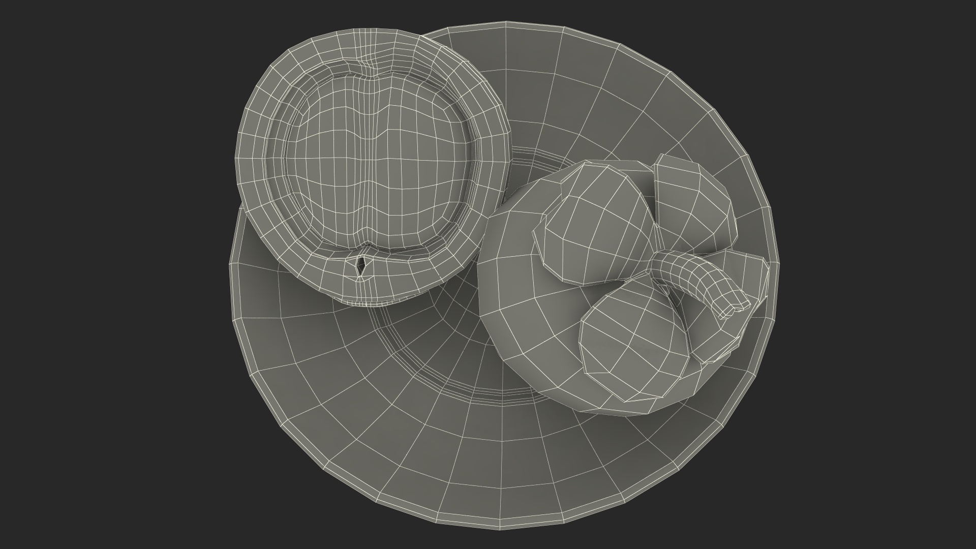 3D model Whole and Half Cut Mangosteens on White Plate