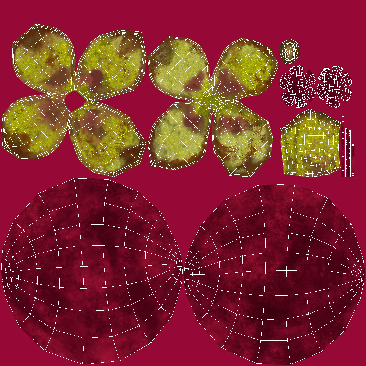 3D model Whole and Half Cut Mangosteens on White Plate