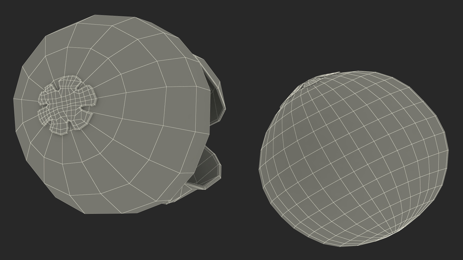 3D model Whole and Half Cut Mangosteens on White Plate