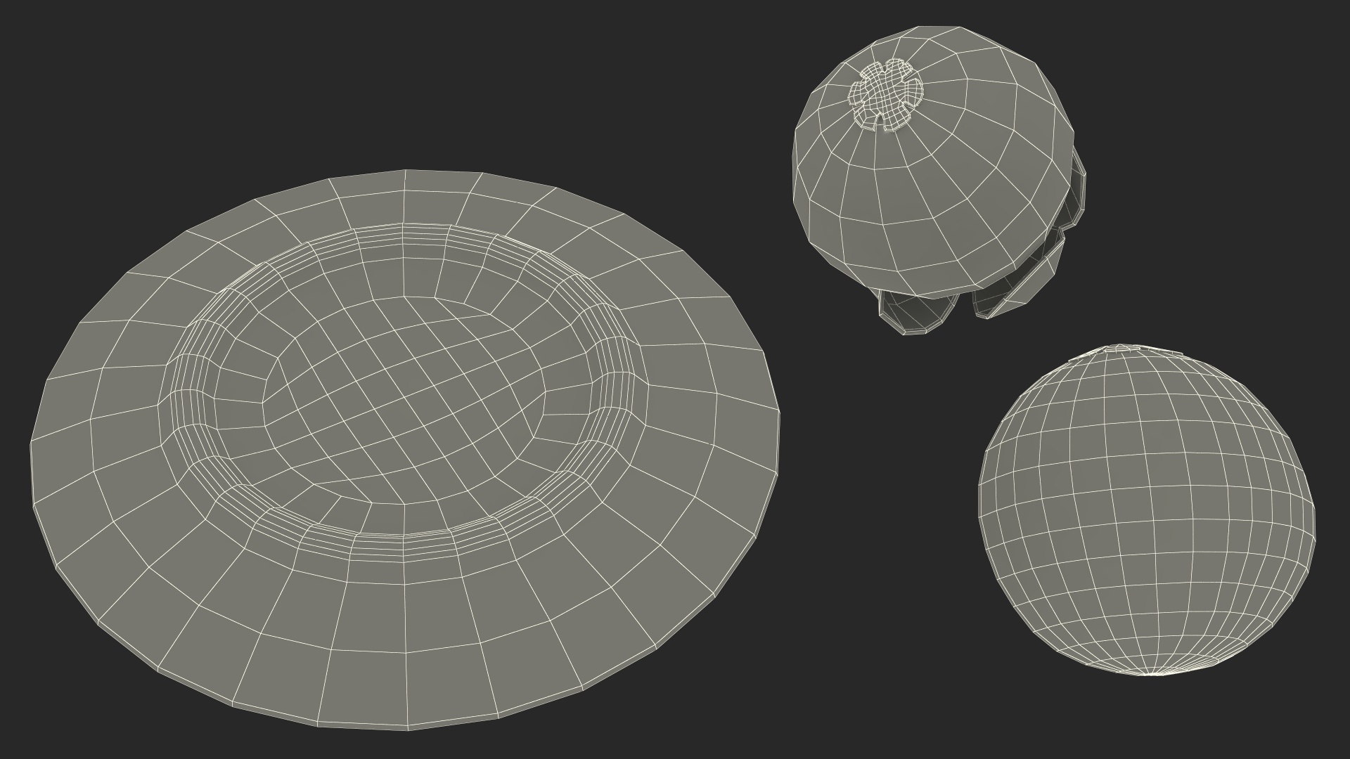 3D model Whole and Half Cut Mangosteens on White Plate