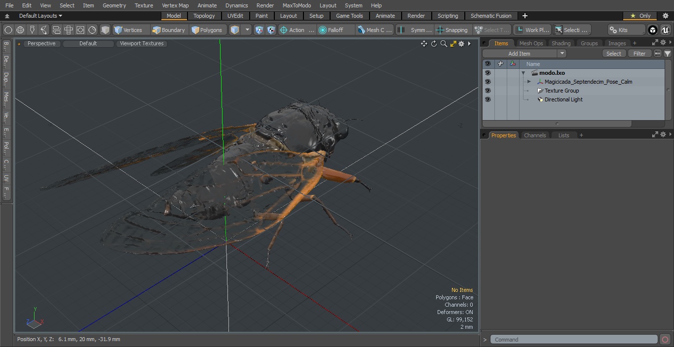 Magicicada Septendecim Pose Calm 3D