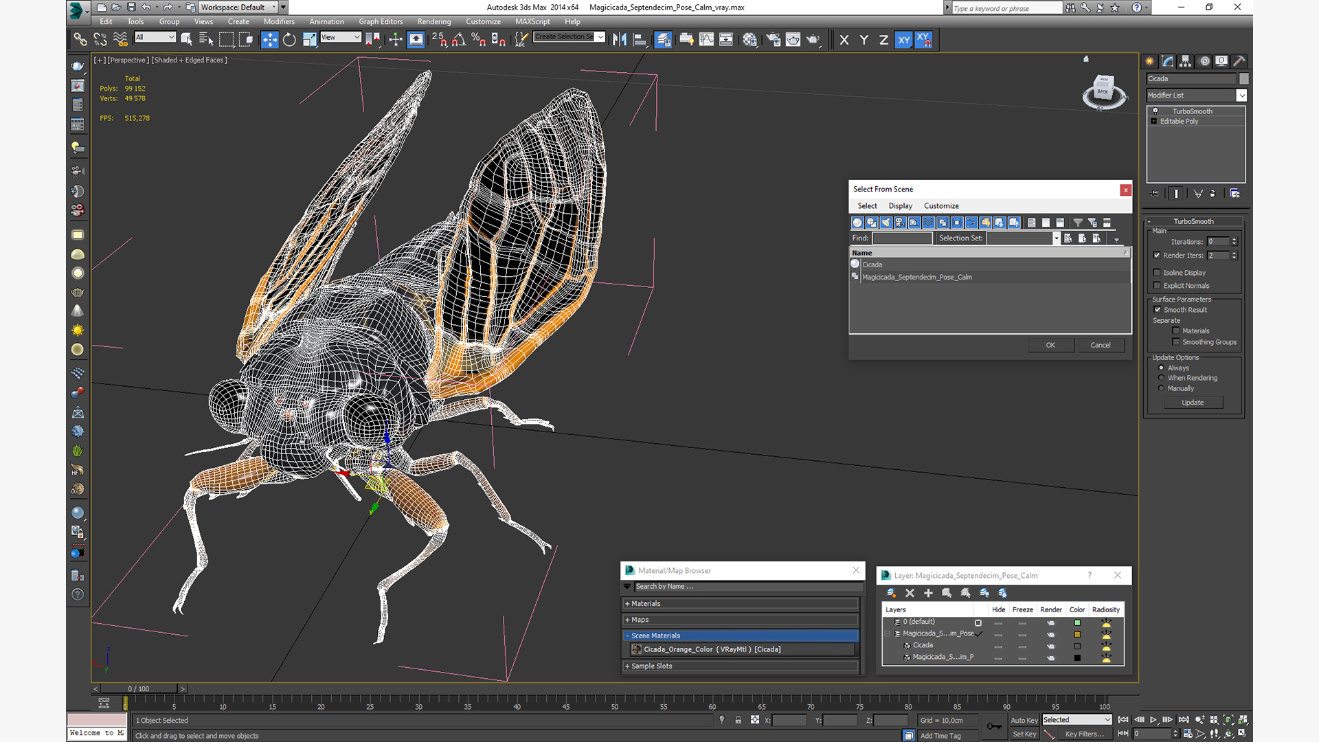 Magicicada Septendecim Pose Calm 3D