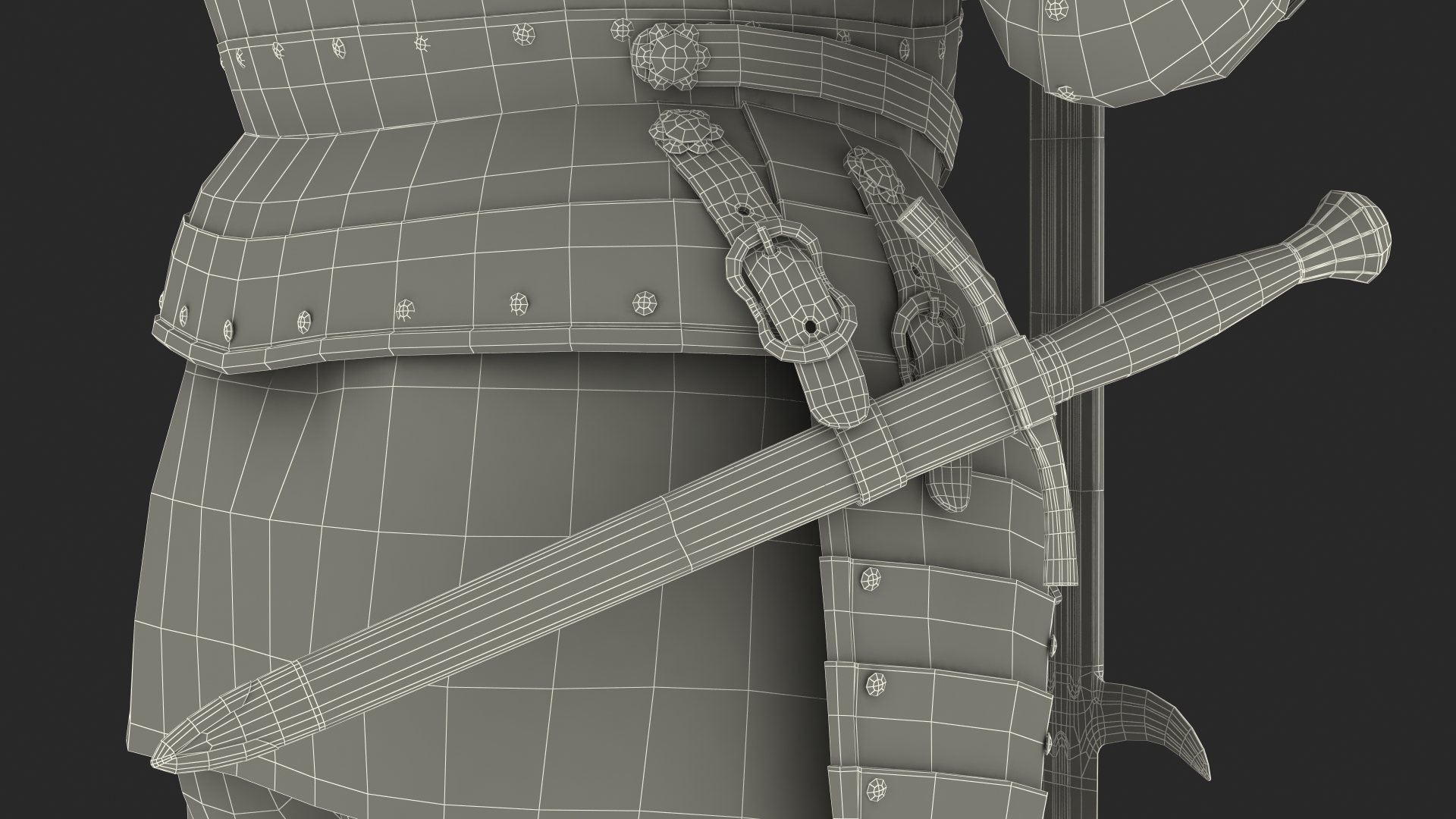 3D Medieval Knight Plate Armor Standing on Podium