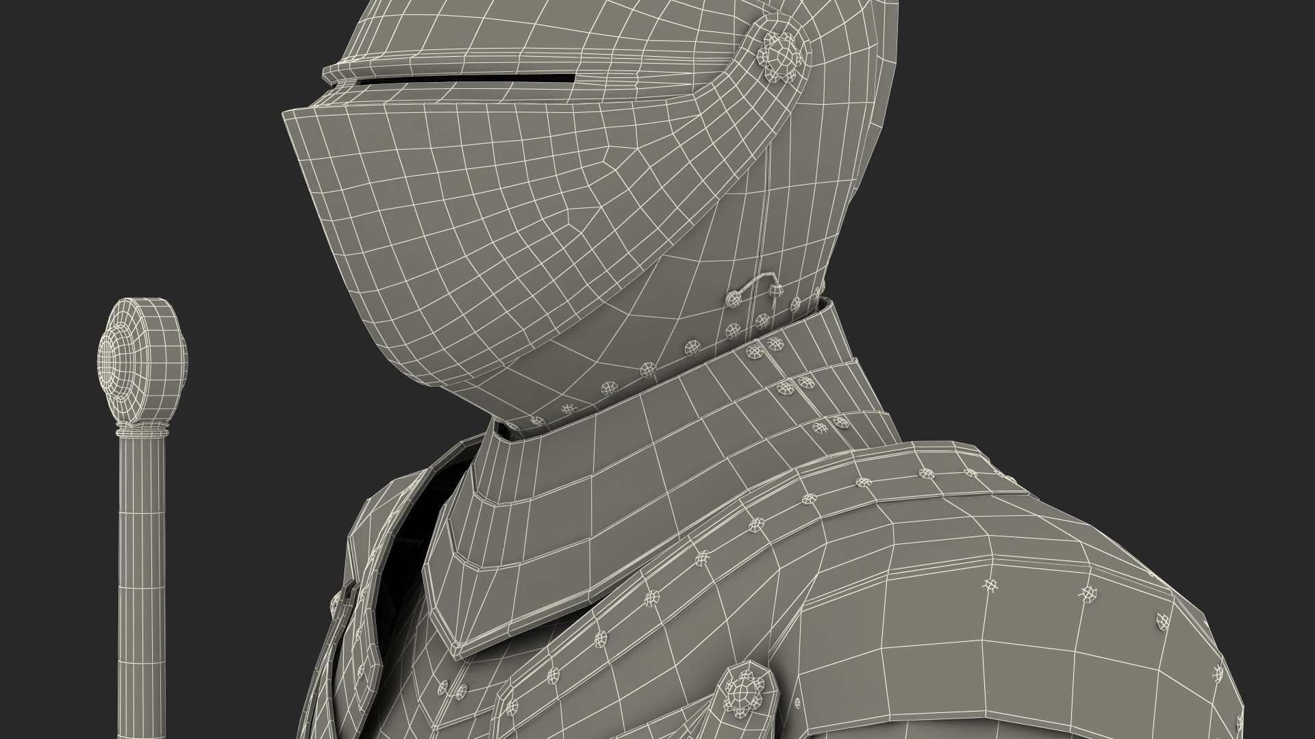 3D Medieval Knight Plate Armor Standing on Podium
