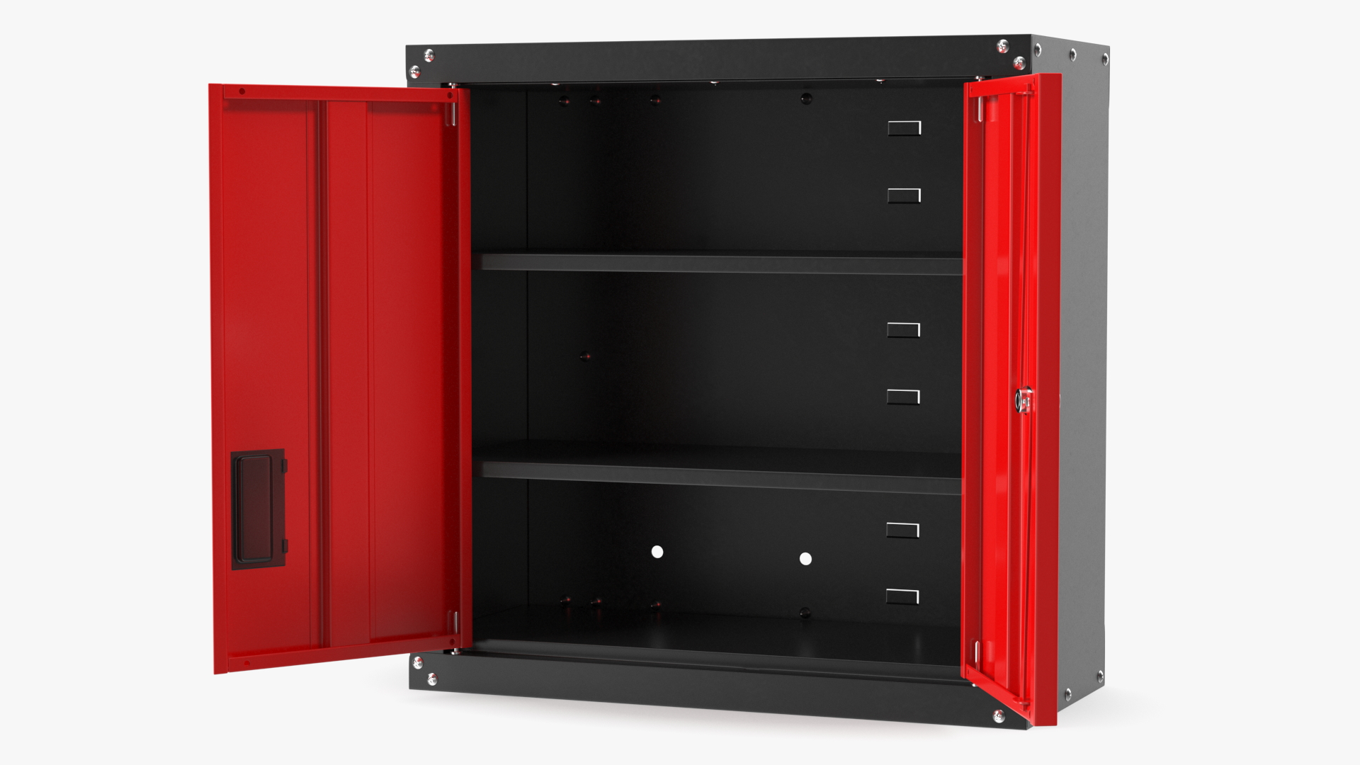 Wall Mounted Tool Storage Cabinet Red 3D
