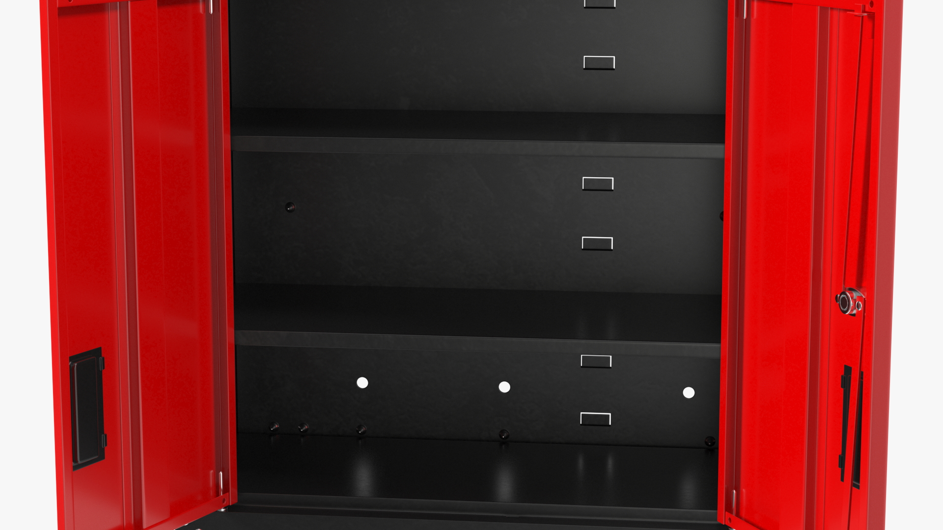 Wall Mounted Tool Storage Cabinet Red 3D