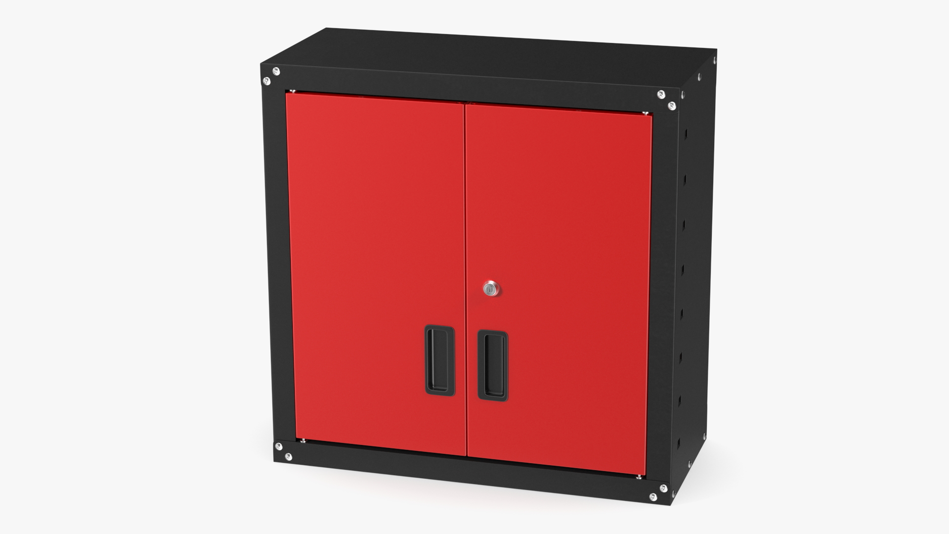 Wall Mounted Tool Storage Cabinet Red 3D