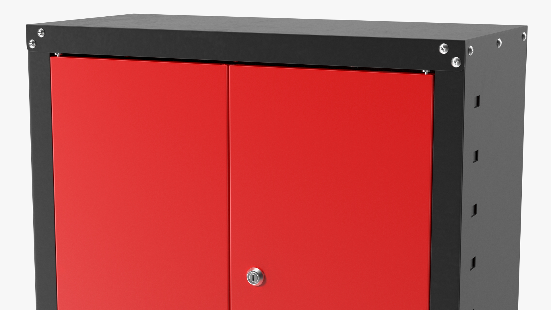 Wall Mounted Tool Storage Cabinet Red 3D