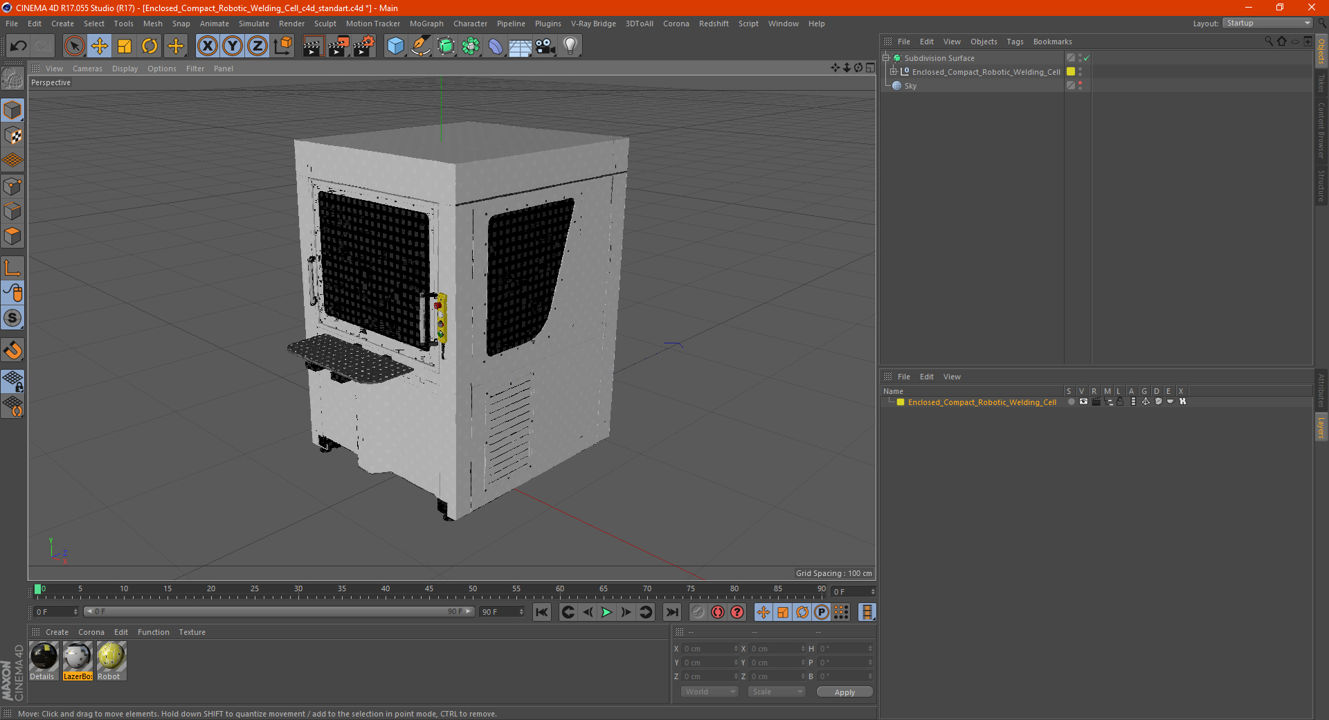 Enclosed Compact Robotic Welding Cell 3D