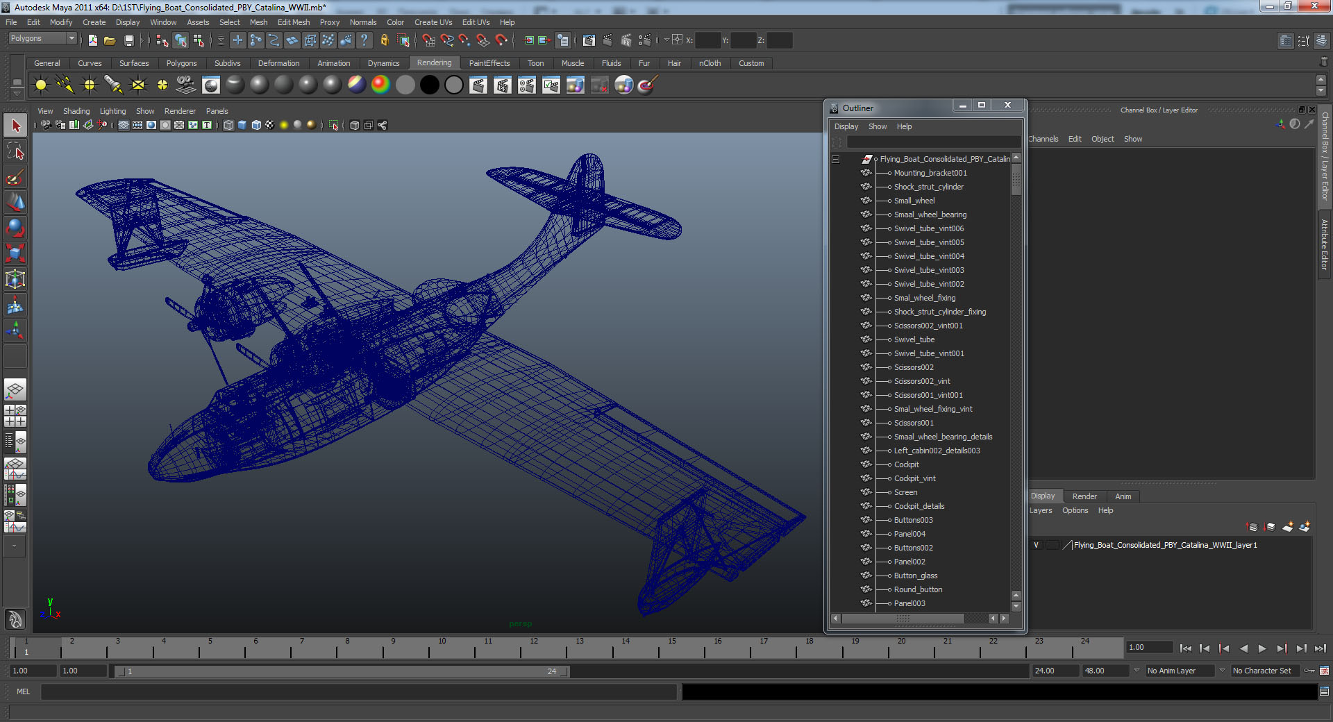 Flying Boat Consolidated PBY Catalina WWII 3D