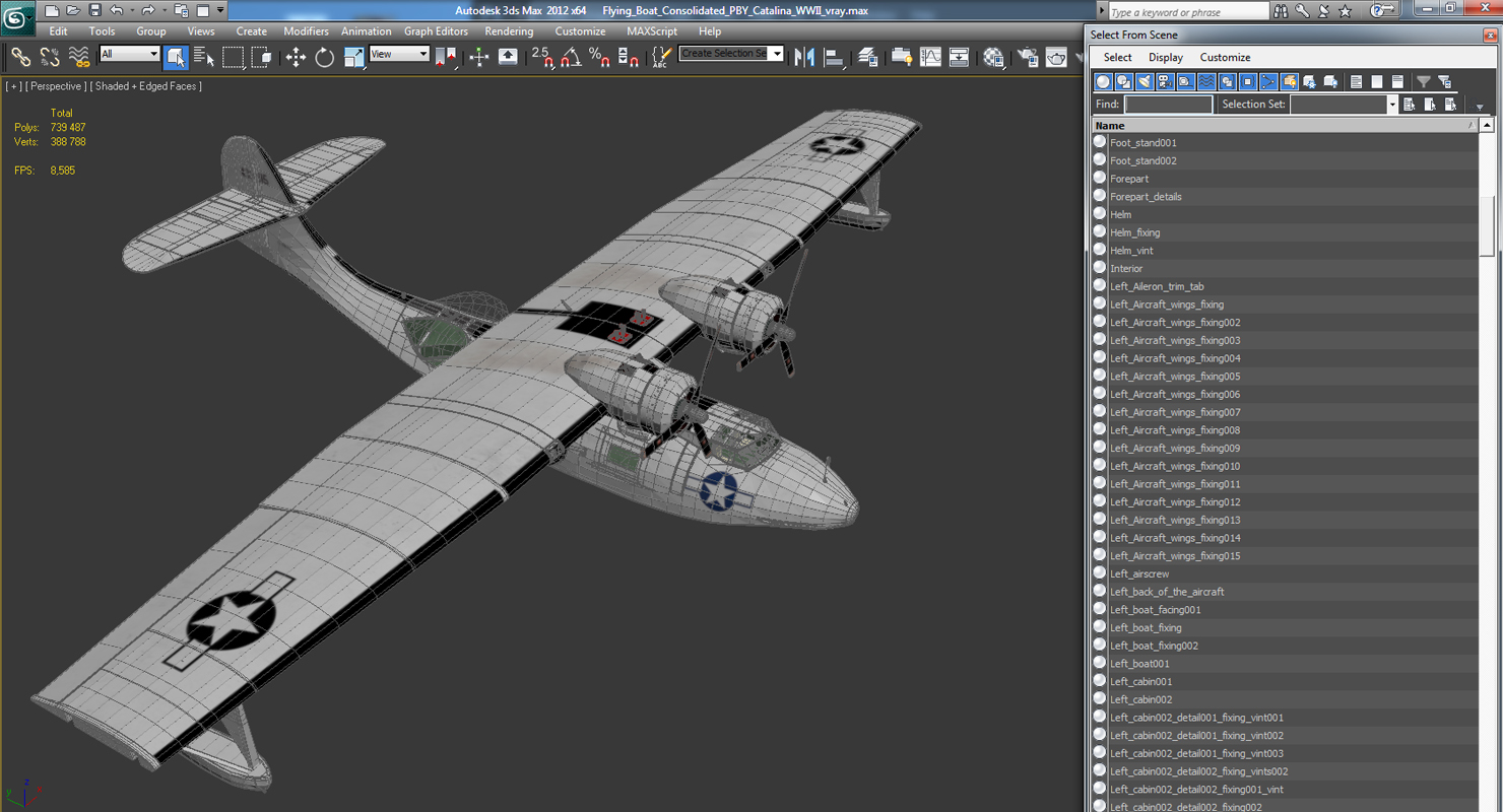 Flying Boat Consolidated PBY Catalina WWII 3D