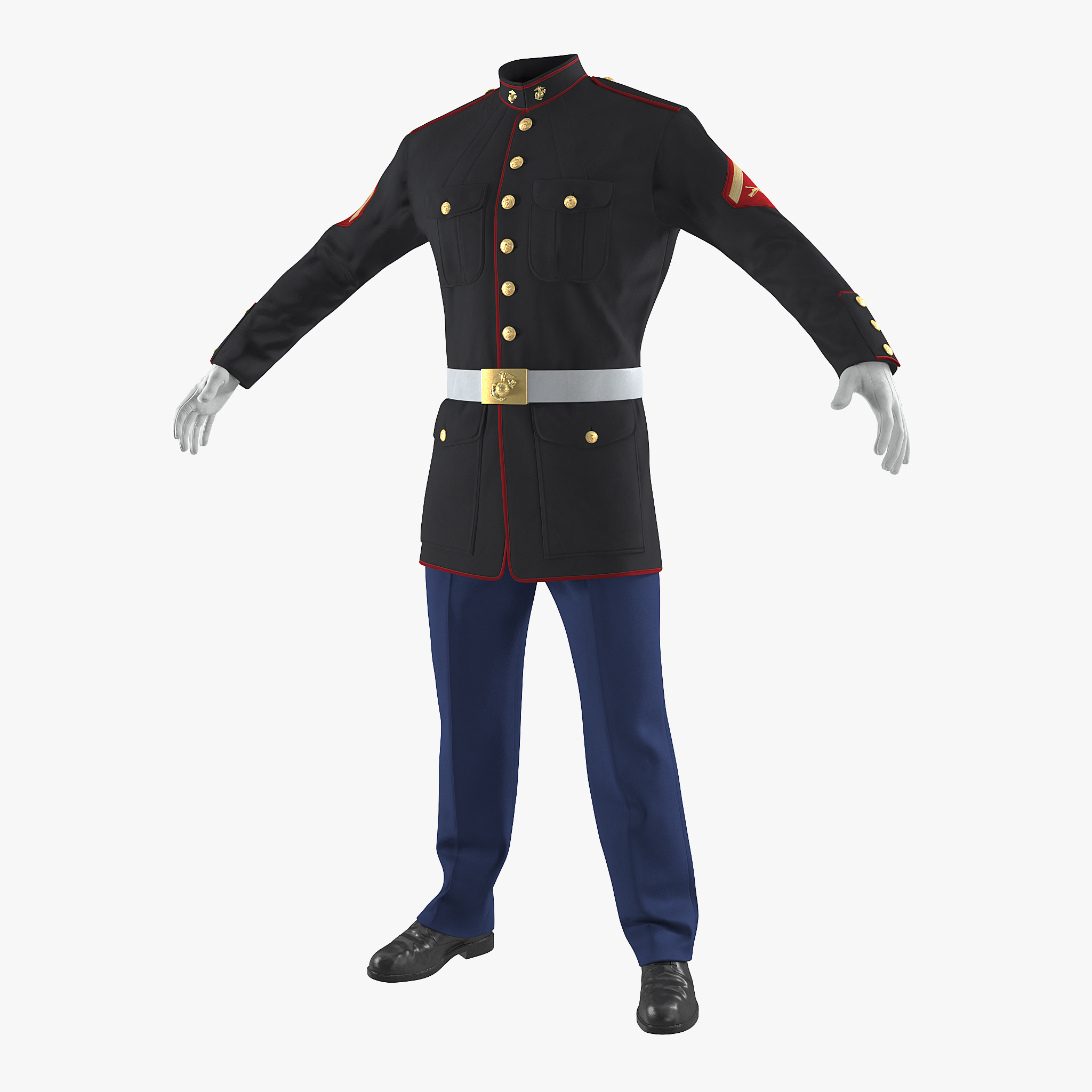 USMC US Marine Officer Uniform 3D Model