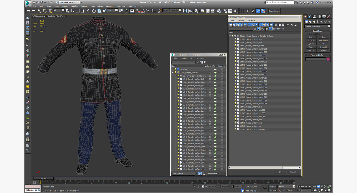 3D model USMC US Marine Officer Uniform