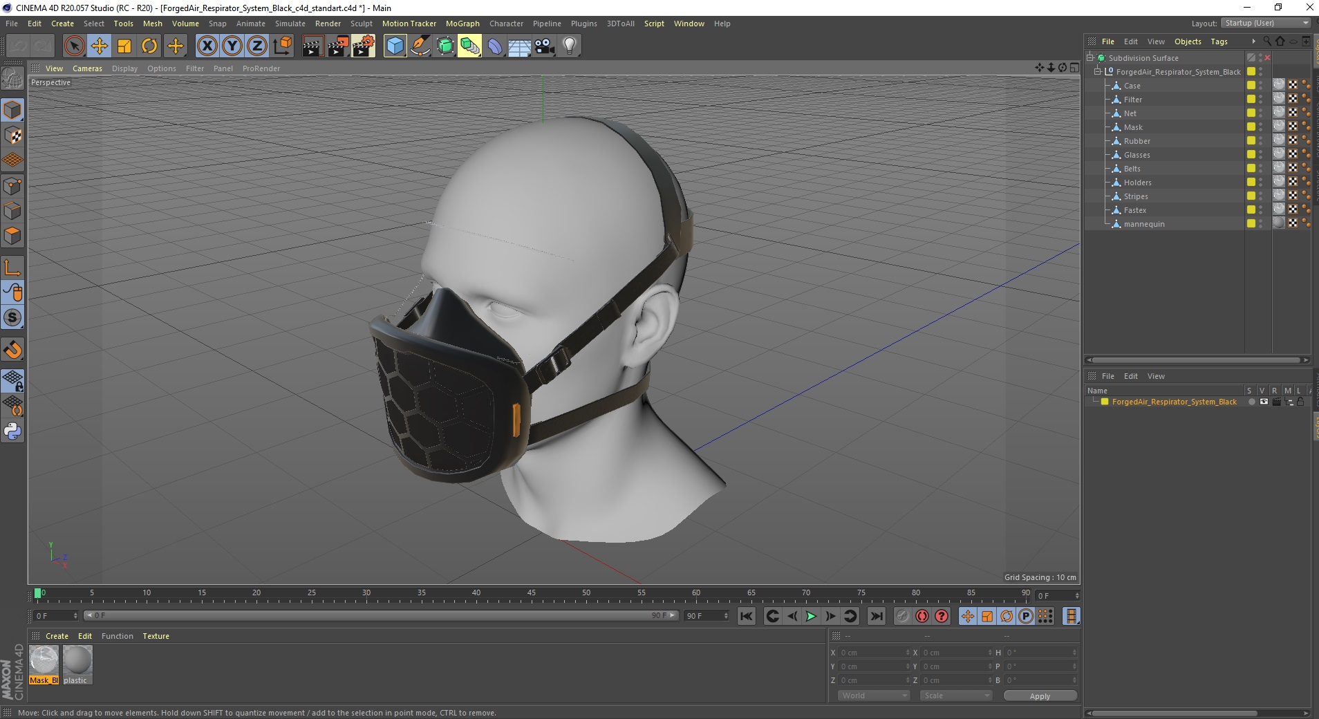 3D ForgedAir Respirator System Black model